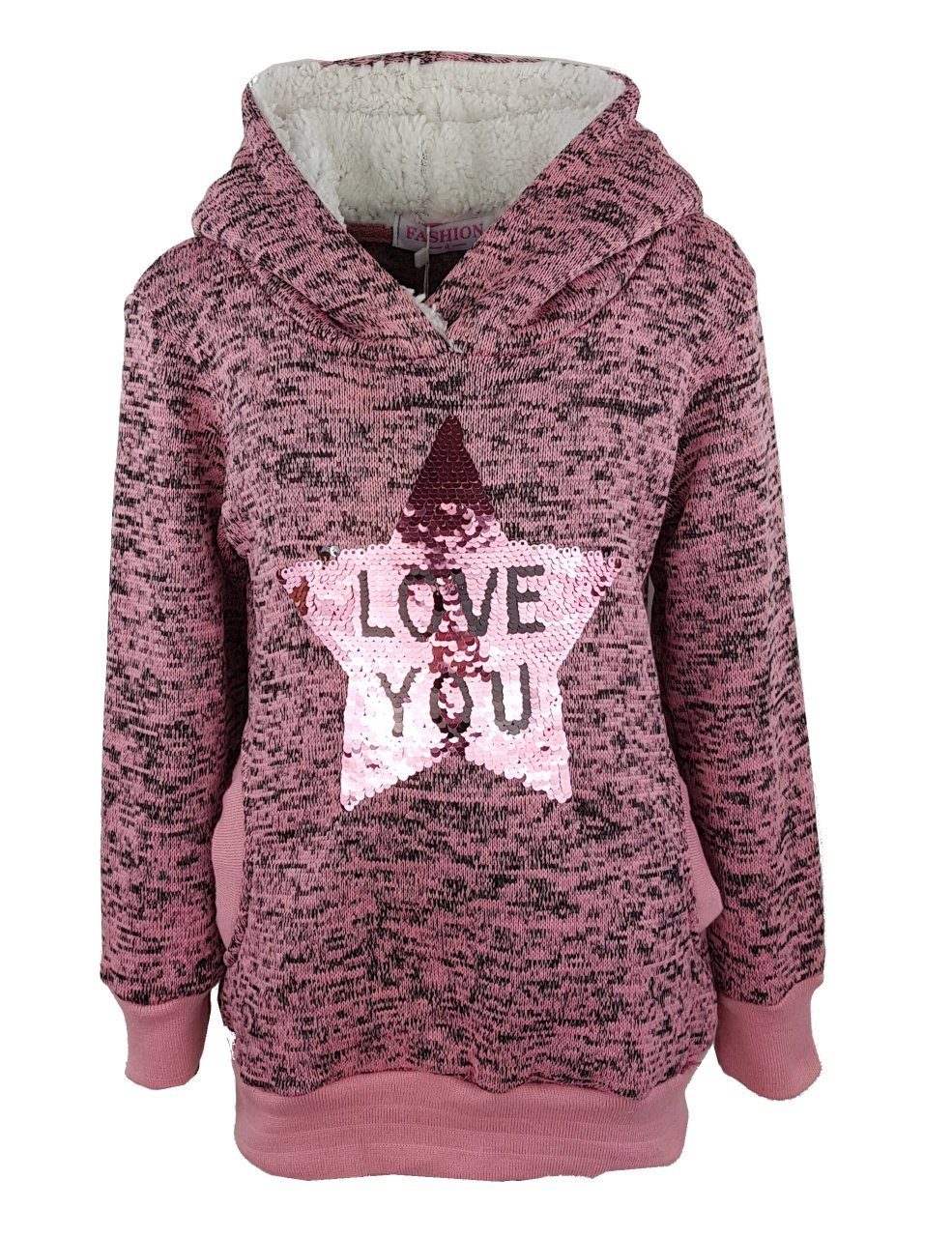 Kapuzenpullover Mädchen Kapuzen Pullover, mit Pailletten, Sweatshirt, MS07