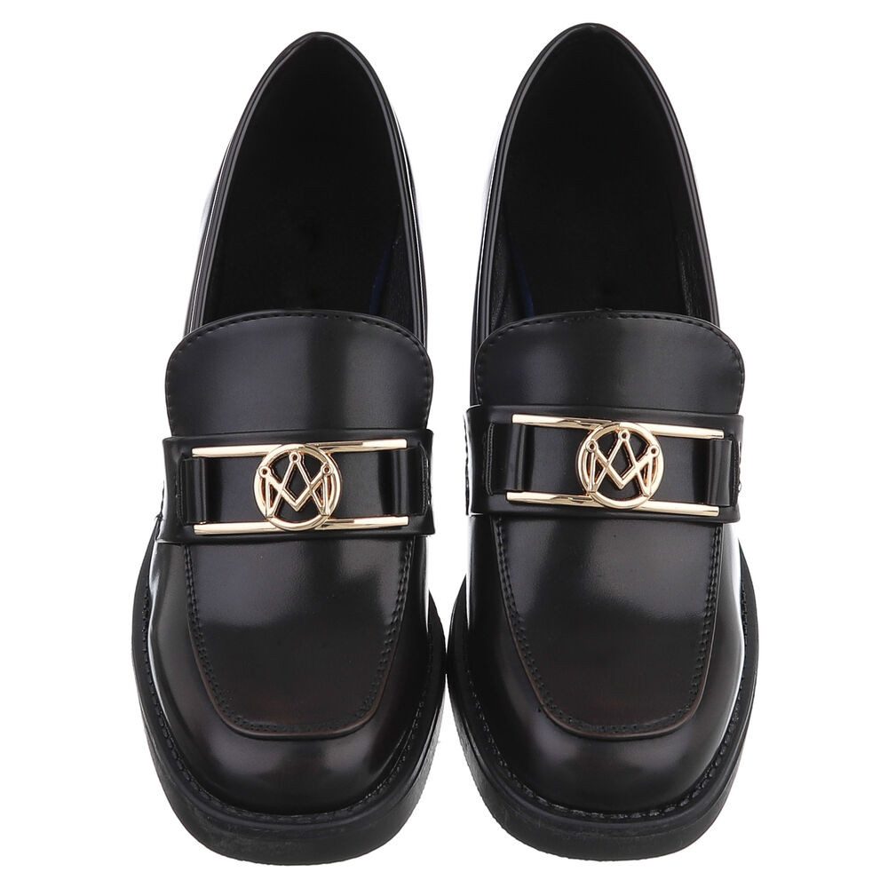 Ital-Design Elegante Absatzschuhe mit Detailverschluss für Damen High-Heel-Pumps (90793458) Blockabsatz Pumps in Dunkelbraun