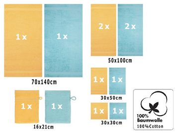 Betz Handtuch Set 12-tlg. Handtuch Set Premium Farbe honiggelb/Ocean, 100% Baumwolle, (12-tlg)