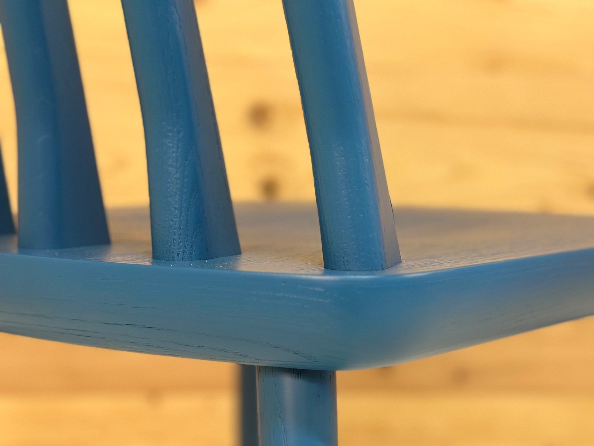 Moebel-Eins Esszimmerstuhl, lackiert Holzstuhl, blau Esche CAMI Massivholz, Material