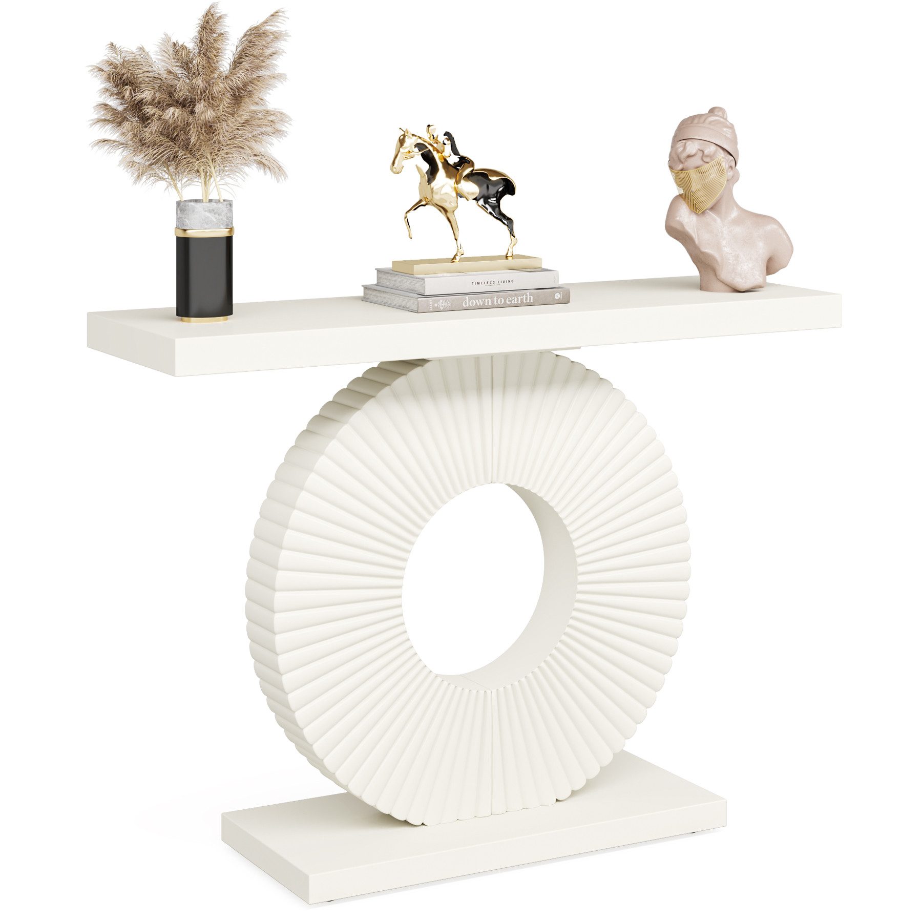 Tribesigns Konsolentisch Flurtisch mit eine runde, blumenförmige Basis 100 günstig online kaufen