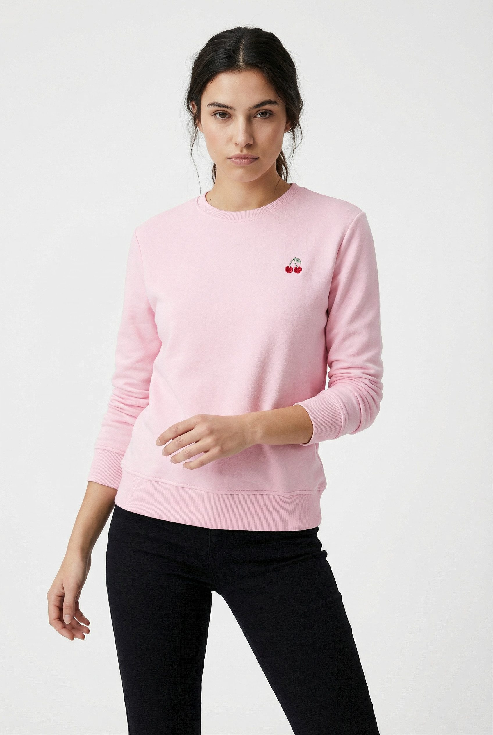 ONLY Sweatshirt ONLADELLE L/S O NECK UB CS SWT Baumwollmischung, regular fit, Rundhals