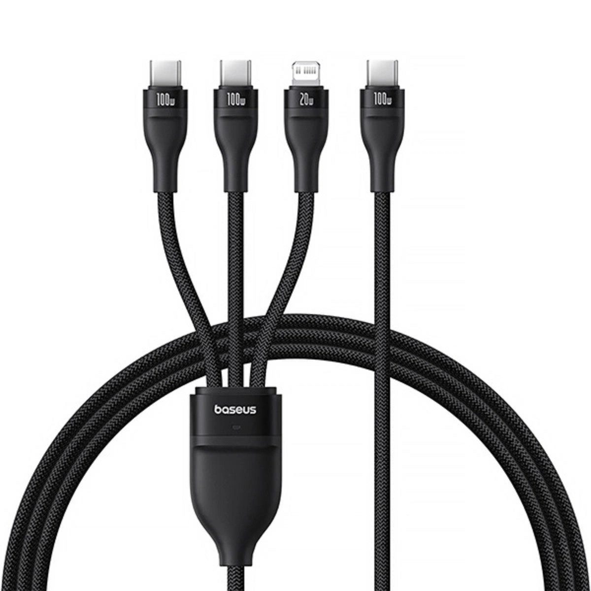 Baseus Baseus Flash Series 3 100W USB-C 3in1 Kabel, 1,5m + 3 x 0,25m, schwarz USB-Kabel