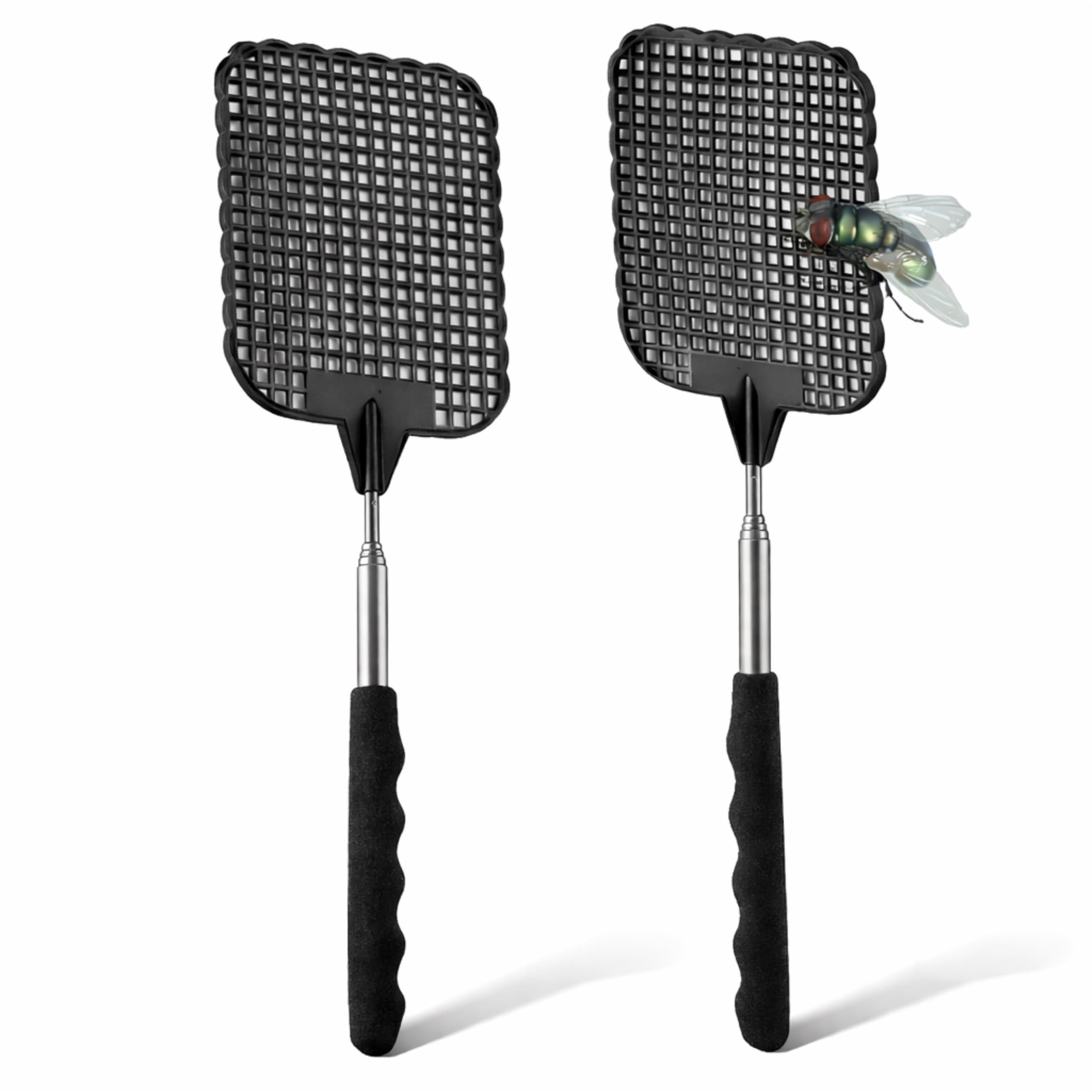 Gartiva® Fliegenklatsche 2er XXL Fliegenklatsche Set - ausziehbar - Teleskop Klatsche, ausziehbar von 27cm bis 73cm
