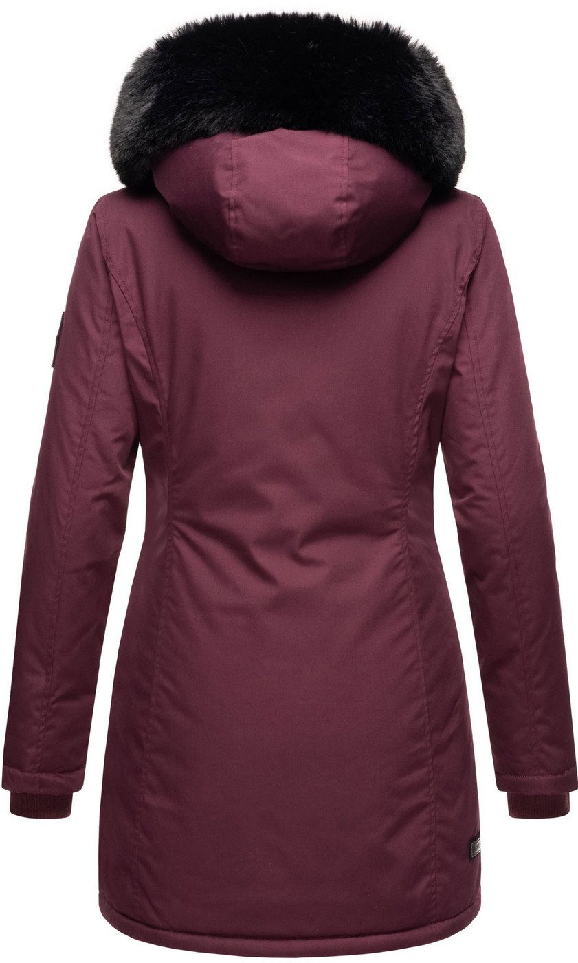 Marikoo Winterjacke Marikoo Karambaa Damen Winterjacke B843 warmer Parka mit kuschlig weichem Kunstfellkragen