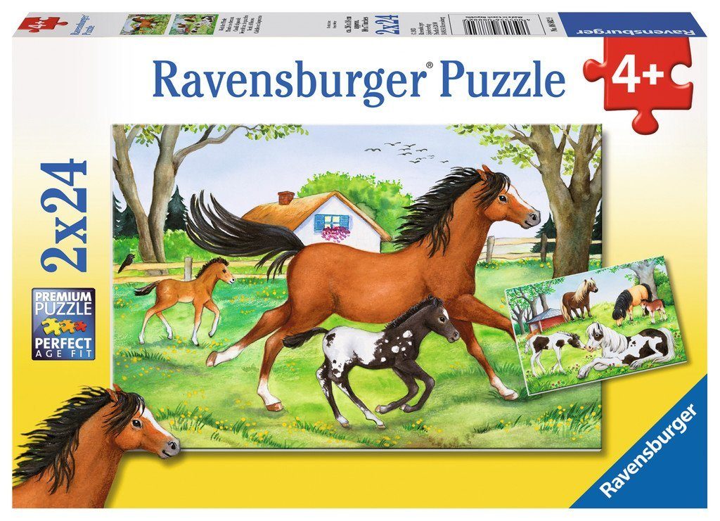 Ravensburger Puzzle 2 x 24 Teile Ravensburger Kinder Puzzle Welt der Pferde günstig online kaufen