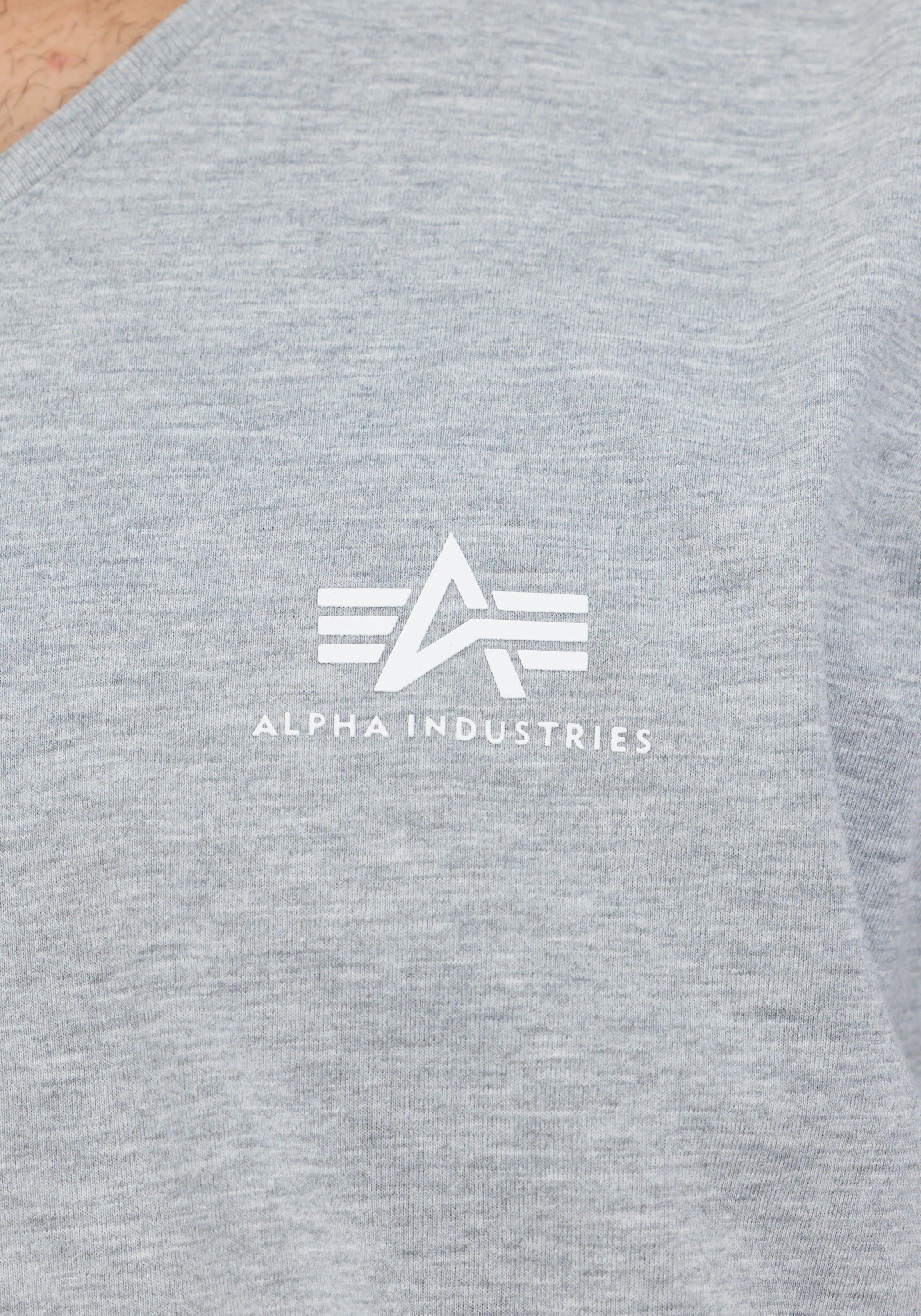 Alpha Industries grey V-Neck Small T-Shirts Basic T Logo heather T-Shirt Industries Alpha - Men