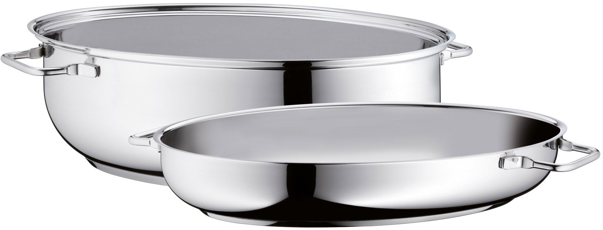 WMF Bräter Schmortopf mit Deckel, Induktion, backofengeeignet, Cromargan® Edelstahl Rostfrei 18/10, Deckel als Induktionspfanne nutzbar, inklusive Fleischthermometer