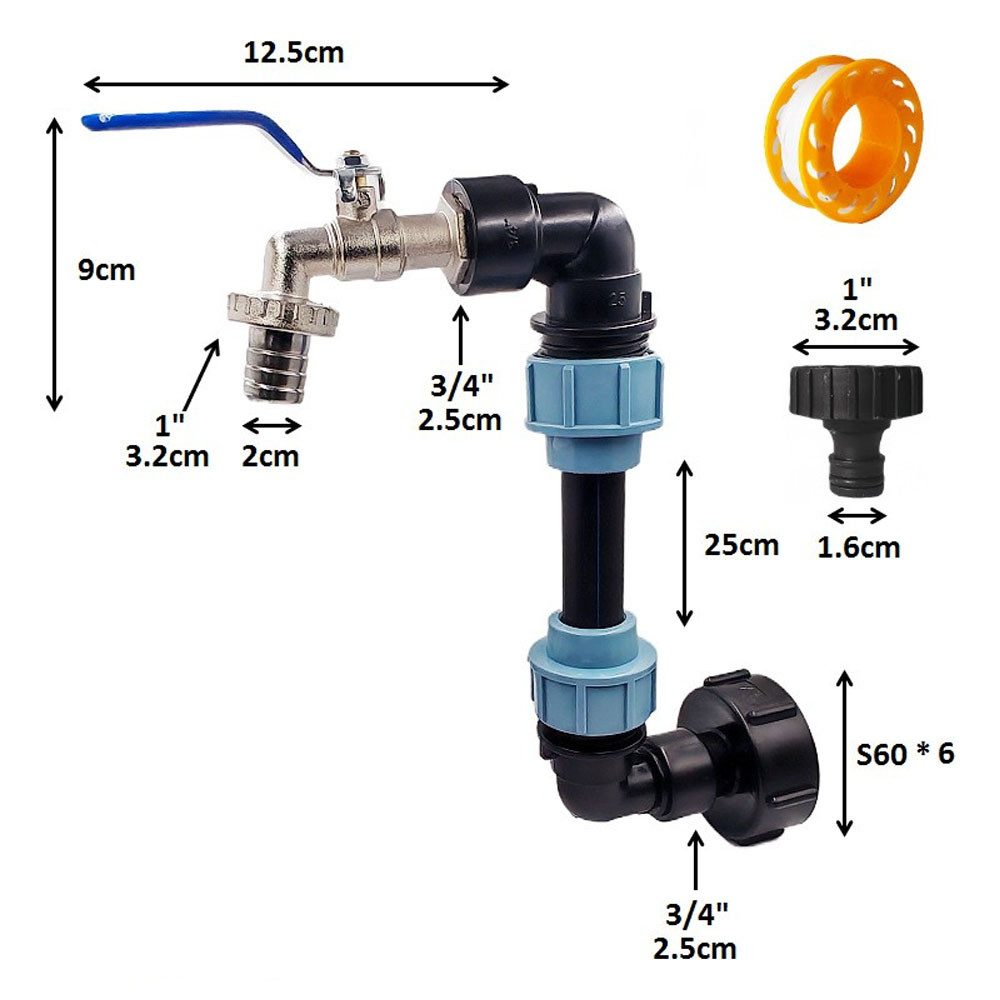JOYOLEDER Regenwassertank IBC Auslaufhahn Messing IBC Tank Zubehör, Schwane günstig online kaufen