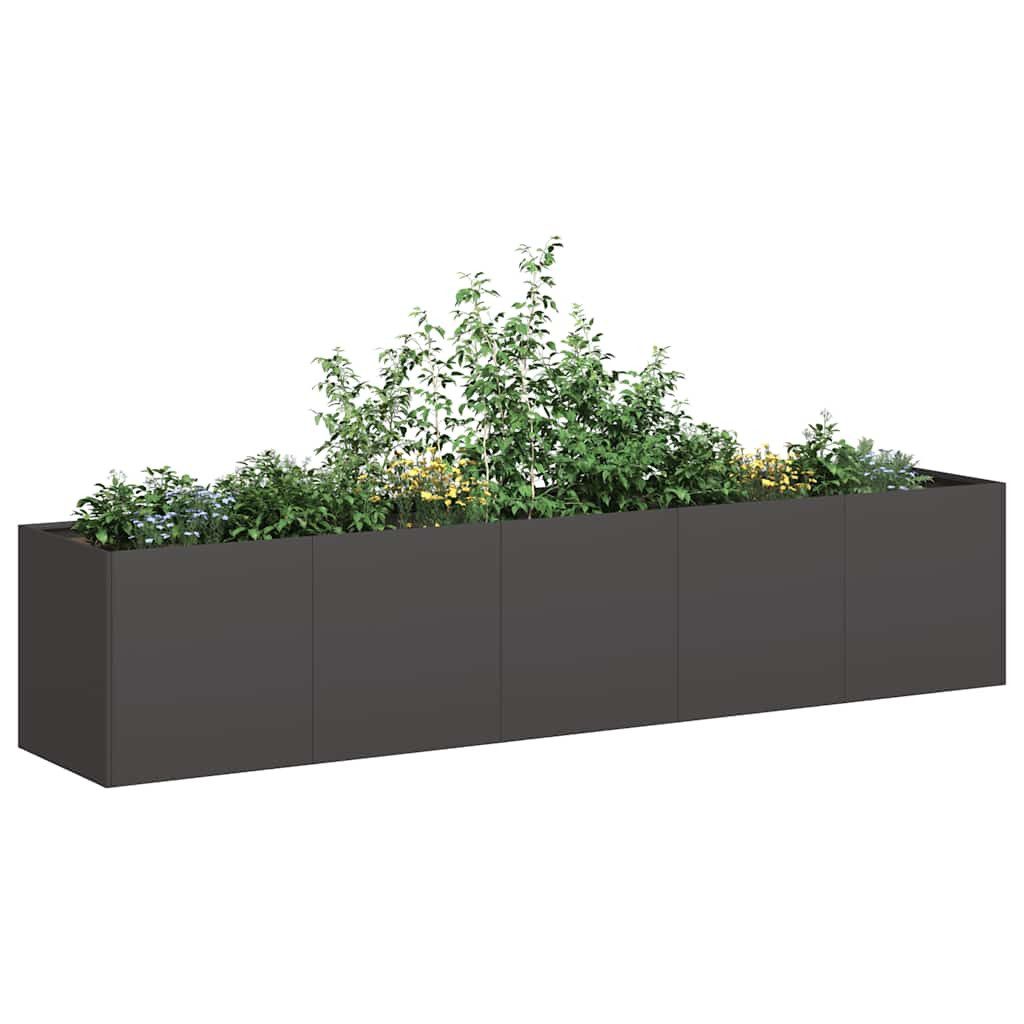 vidaXL Pflanzkübel 200 x 40 x 40 cm Pflanzkübel Schwarz 200x40x40 cm Kaltgewalzter Stahl