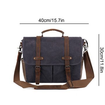 REDOM Henkeltasche Umhängetasche Handtasche Leder Canvas Tragetasche Aktentasche Tasche (Schultertasche Arbeitstasche Messenger-Tasche Top Griff Schultergurt, Ledertasche, Unitasche, Bürotasche, Freizeittasche, Vintage), für Herren Frauen Jungen Freizeit Arbeit Business Schule Büro Reisen