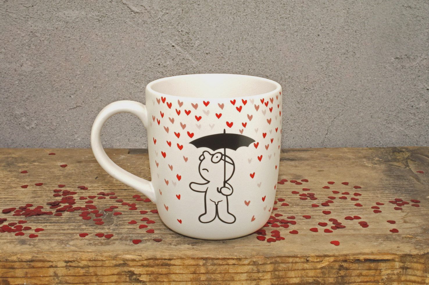 Propaganda Tasse Mr. P Kaffeetasse Becher Heart, Kiss, Marry Me, Lick, 1-tlg., Keramik, ca. Ø 8,5 x 9,5 cm, für ca. 320 ml