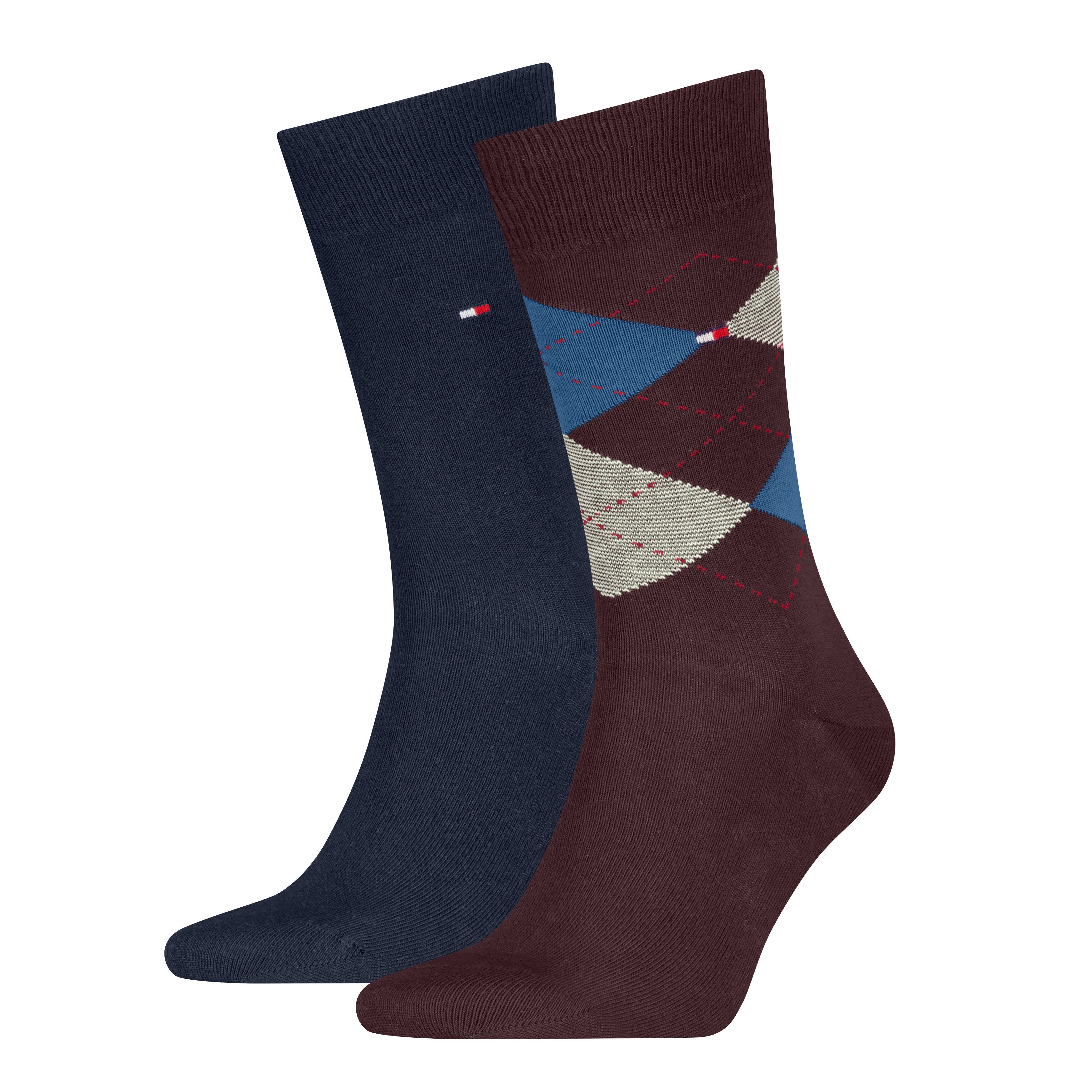 Tommy Hilfiger Socken TH MEN SOCK CHECK 2P (2-Paar, 2 Paar) mit klassischem Argyle-Design