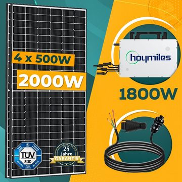 enprovesolar Solaranlage 2000W Balkonkraftwerk Komplettset inkl. 500W Solarmodule, 2000,00 W, Hoymiles HMS-1800W-4T Wechselrichter und Wielandstecker