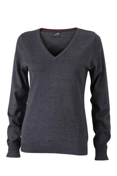 James & Nicholson Strickpullover JN 658 Damen V-Neck Pullover Leichte Strickqualität