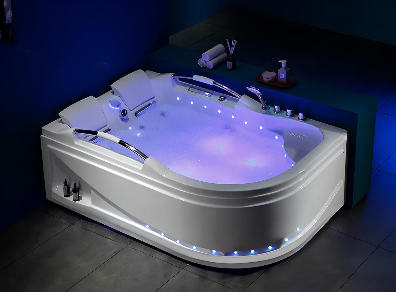 Xlmoebel Whirlpool-Badewanne XLMOEBEL Whirlpool Blubberbad Hydromassagewanne in Weiß, Made in Europa