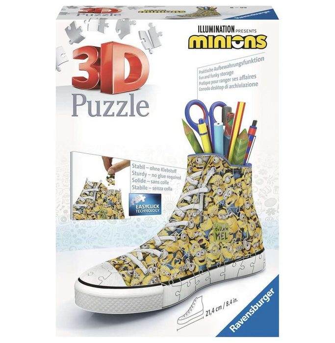 Ravensburger 3D-Puzzle 108 Teile Ravensburger 3D Puzzle Sneaker Minions 11262 108 Puzzleteile