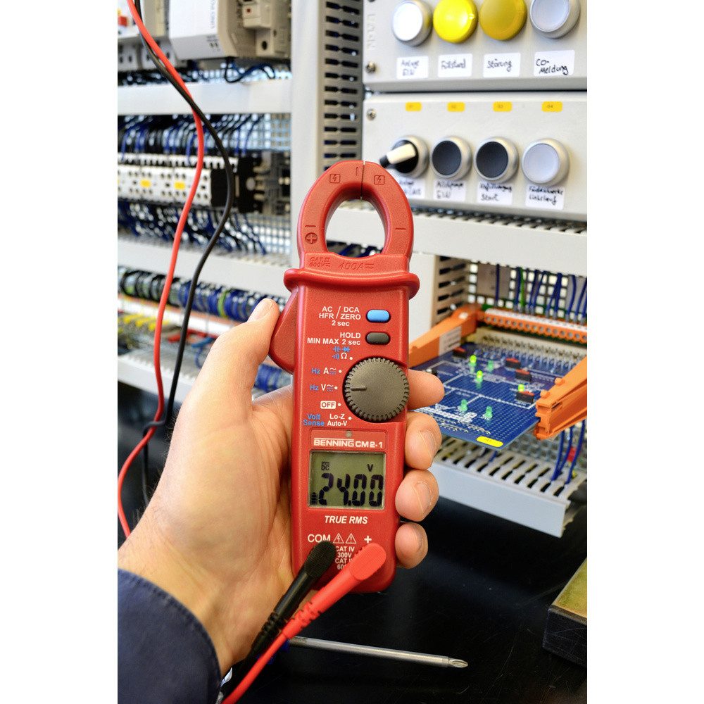 Benning Spannungsprüfer Benning CM 2-1 Stromzange, Hand-Multimeter digital LoZ CAT IV 300 V, (CM 2-1)