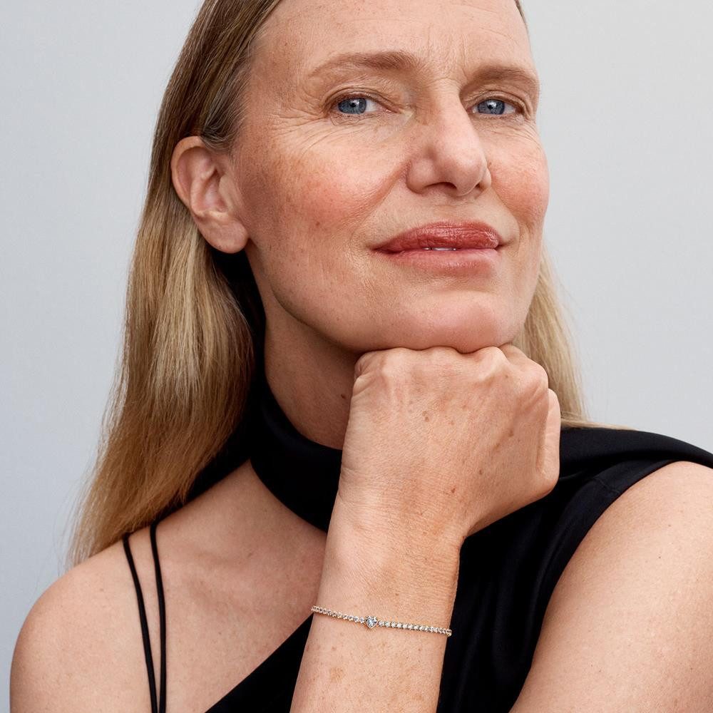 Pandora Tennisarmband PANDORA Timeless Herz Tennisarmband, IP Gold, Zirkoni günstig online kaufen