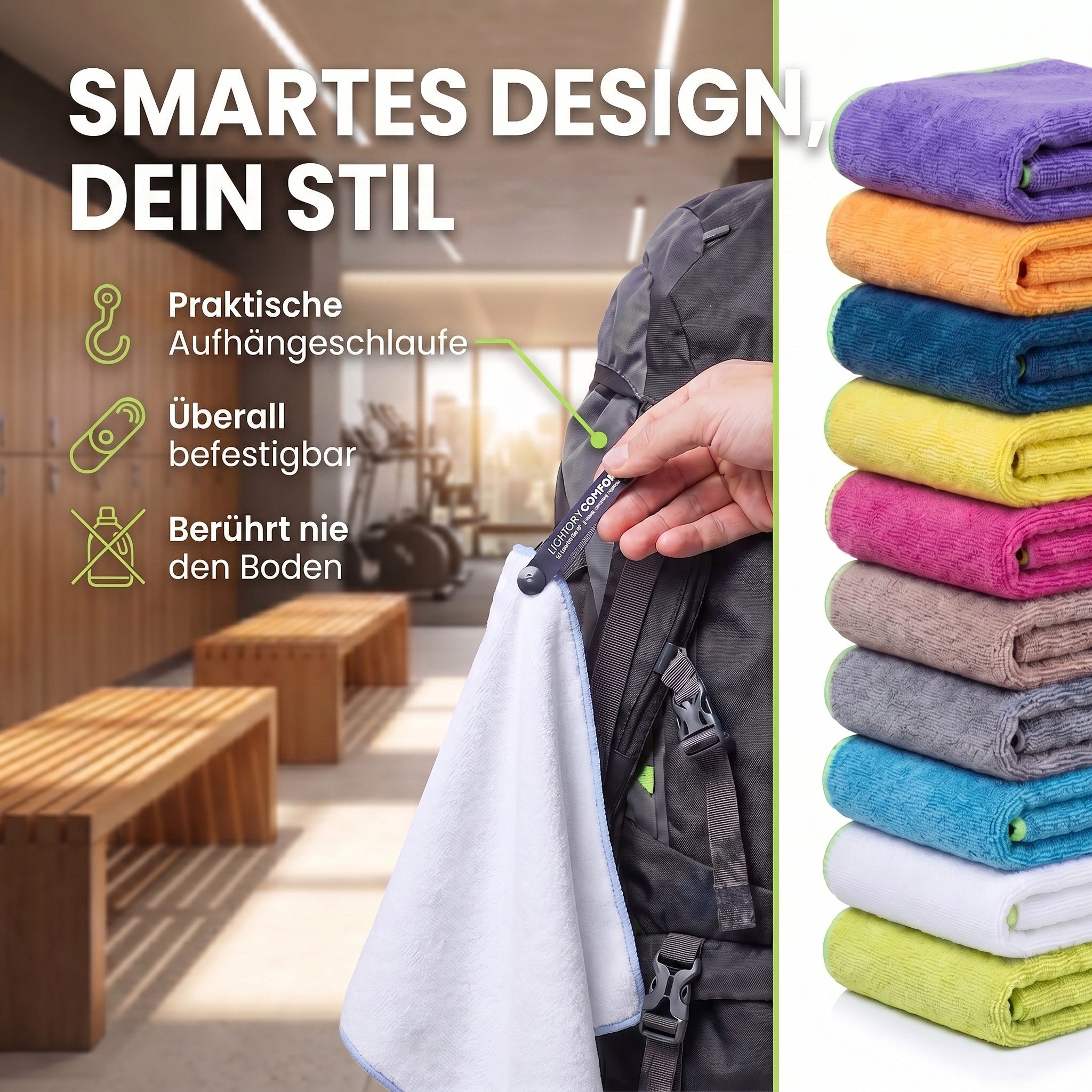 LightDry Reisehandtuch LightDry Reisehandtuch – Leichtes Mikrofaser-Sport und Strandhandtuch, Sport, Strand & Badehandtuch
