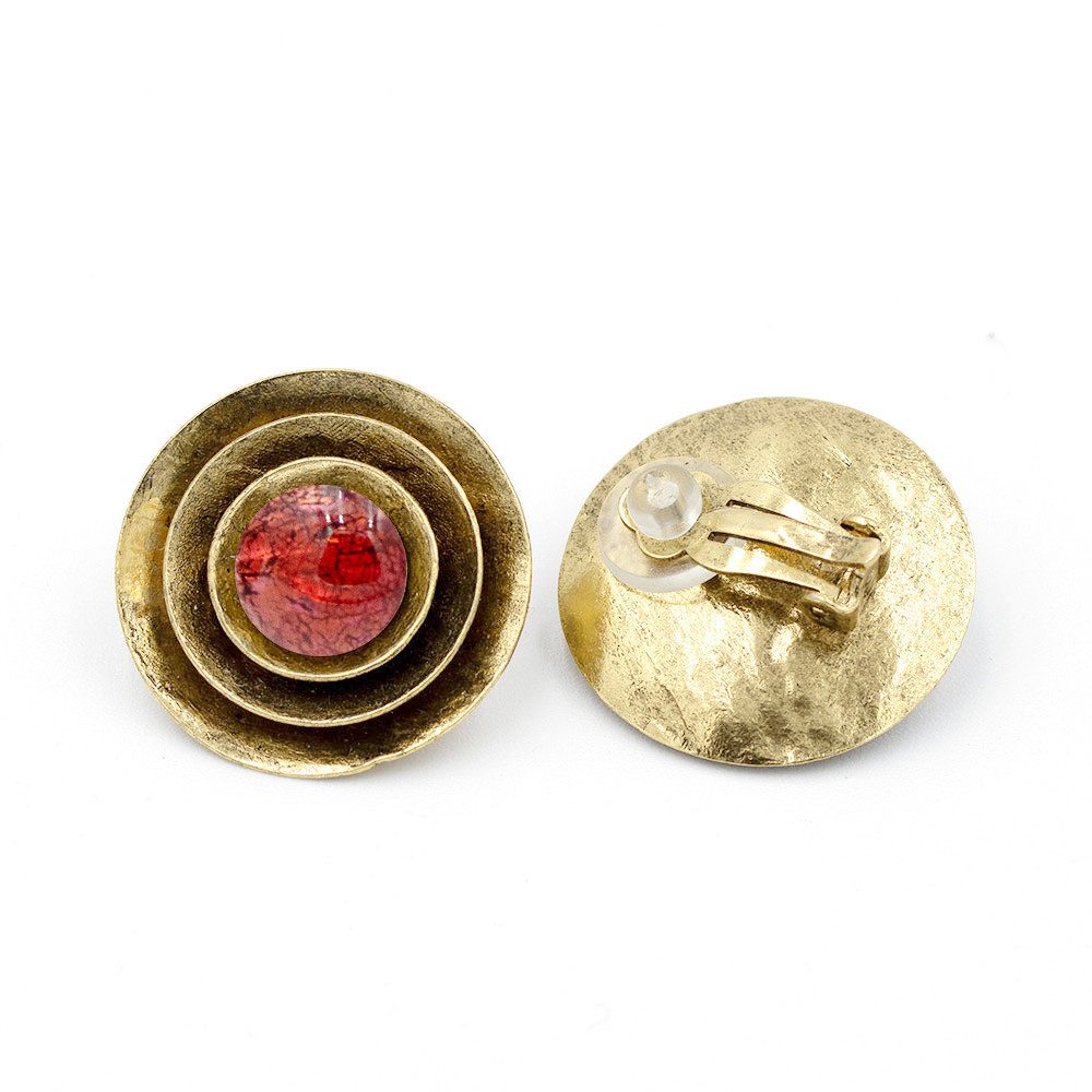 Sergio Engel Ohrclip-Set Bohemia Ohrclip 02 wunderschöner Clascabouchon-Ohrclip, antikveredelt (Paar Ohrclips, 2-tlg., Paar)