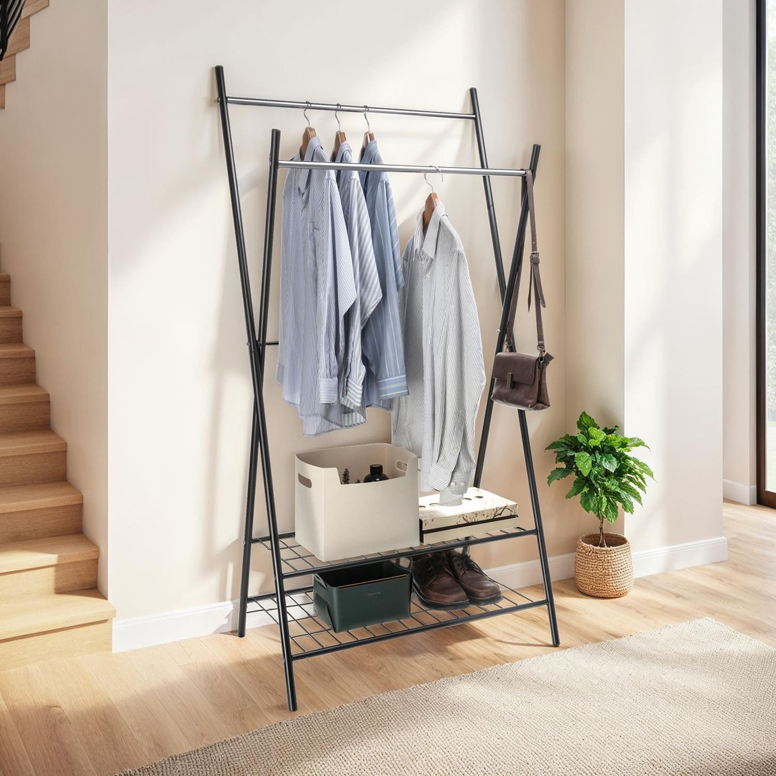 IDIMEX Kleiderständer RUBY, Standgarderobe mit Schuhablage aus Metall Flurg günstig online kaufen