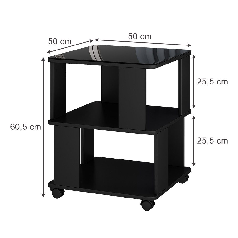 Vicco Beistelltisch Velito, Schwarz, 50 x 50 cm günstig online kaufen