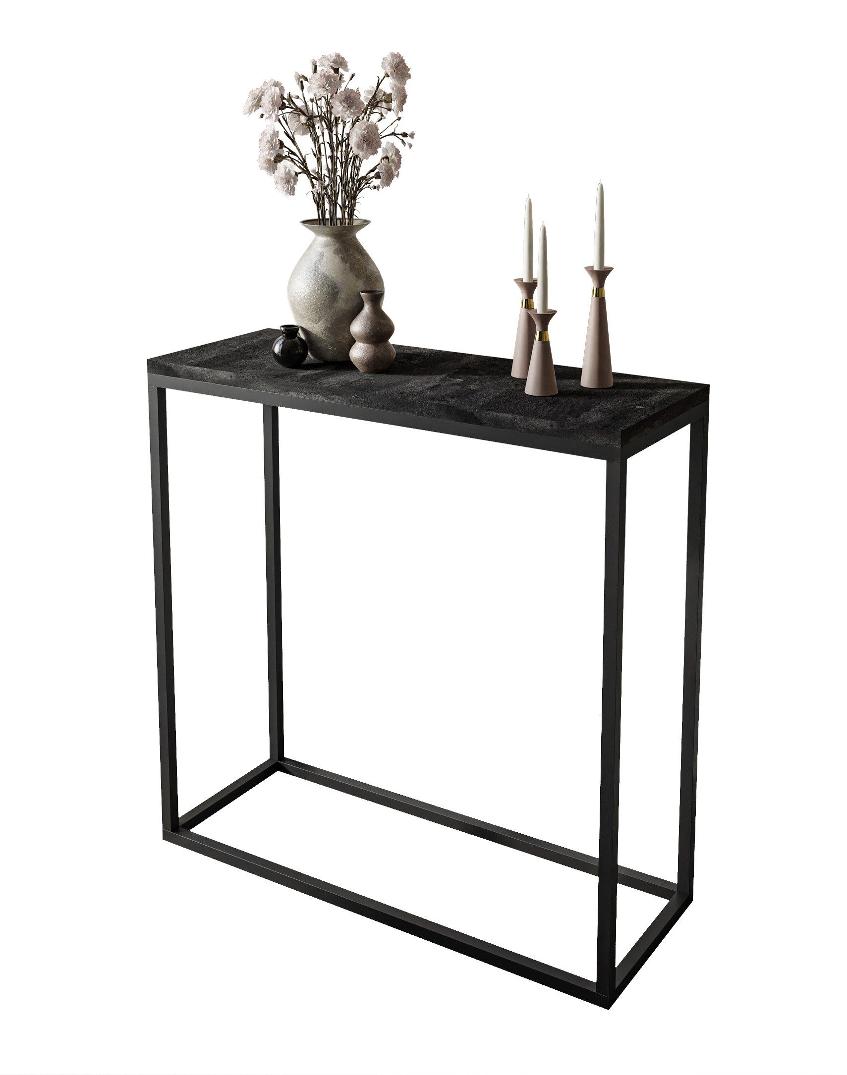 Lookway Konsolentisch MODERN BETON – eleganter Tisch für Wohnzimmer und Flur (1x Konsole), Breite: 80/100 cm