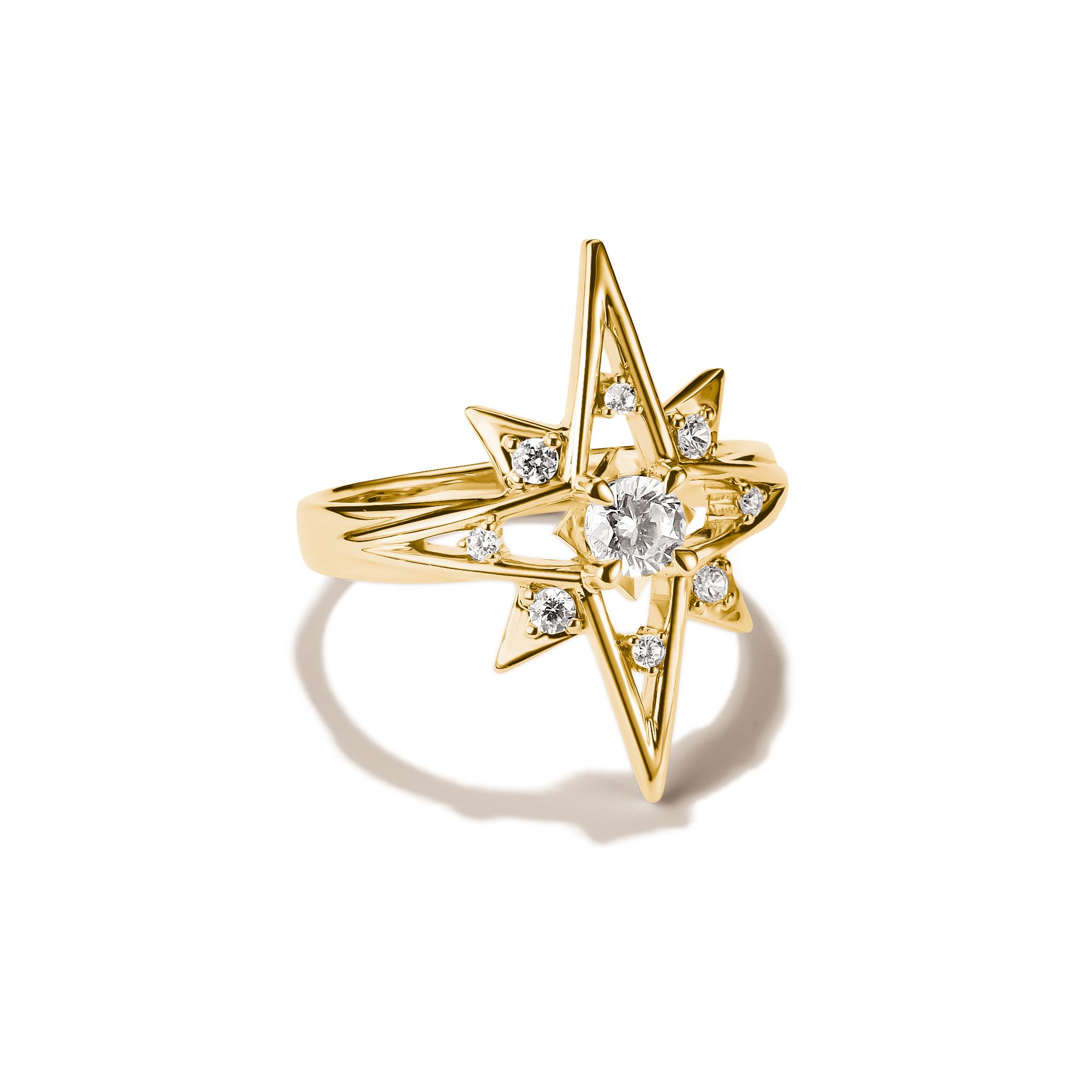 THOMAS SABO Fingerring Midnight Sky Ring gelbgoldfarben, mit Zirkonia (synth)
