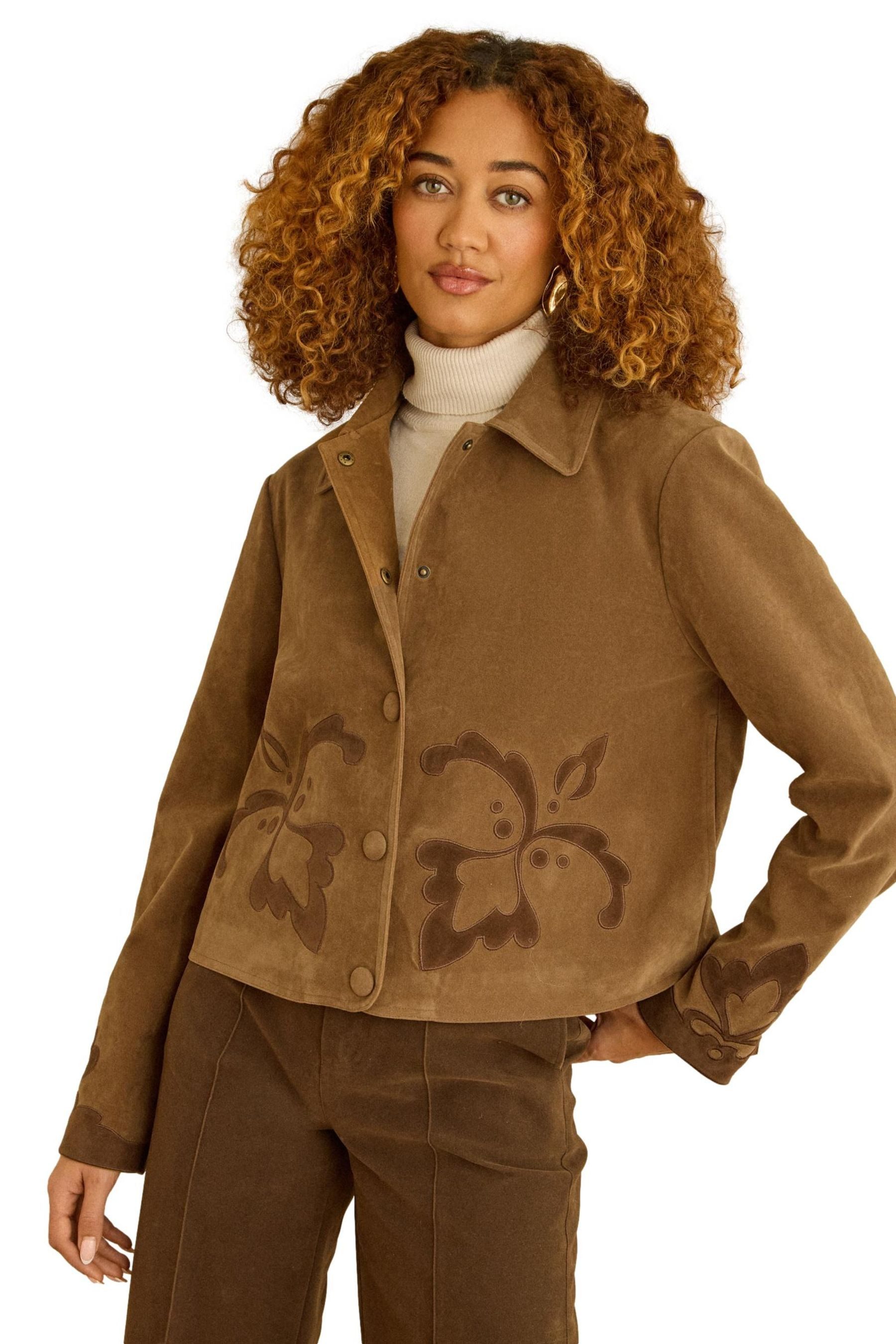 Lederimitatjacke Love & Roses Velourskunstleder-Jacke, Kurzgröße