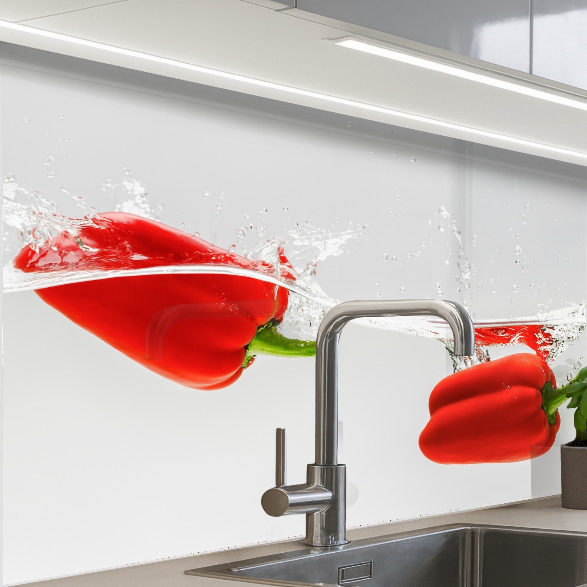 KitchenYeah Küchenrückwand selbstklebend Splash - Gemüse - Rot, (1-tlg), Spritzschutz, Küche, Rückwand, Küchenwand, Küchenfront, 80x60 cm