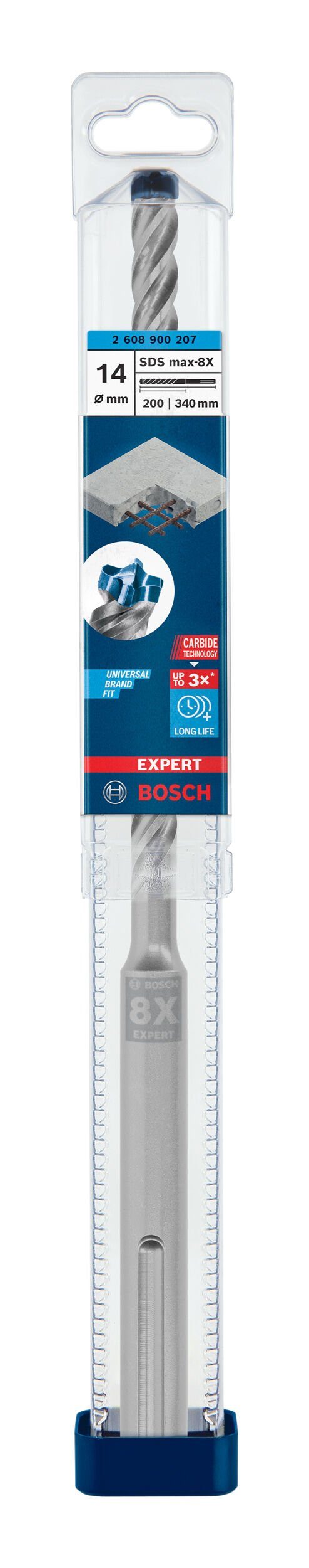 Expert BOSCH mm SDS x 200 max-8X, 14 Hammerbohrer - 340 Universalbohrer x
