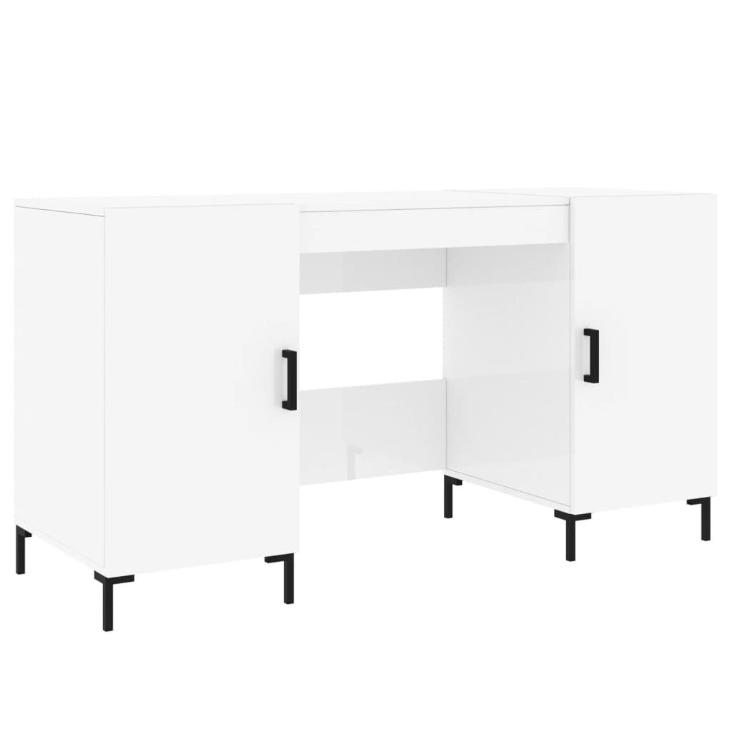 vidaXL Schreibtisch Schreibtisch Hochglanz-Weiß 140x50x75 cm Holzwerkstoff