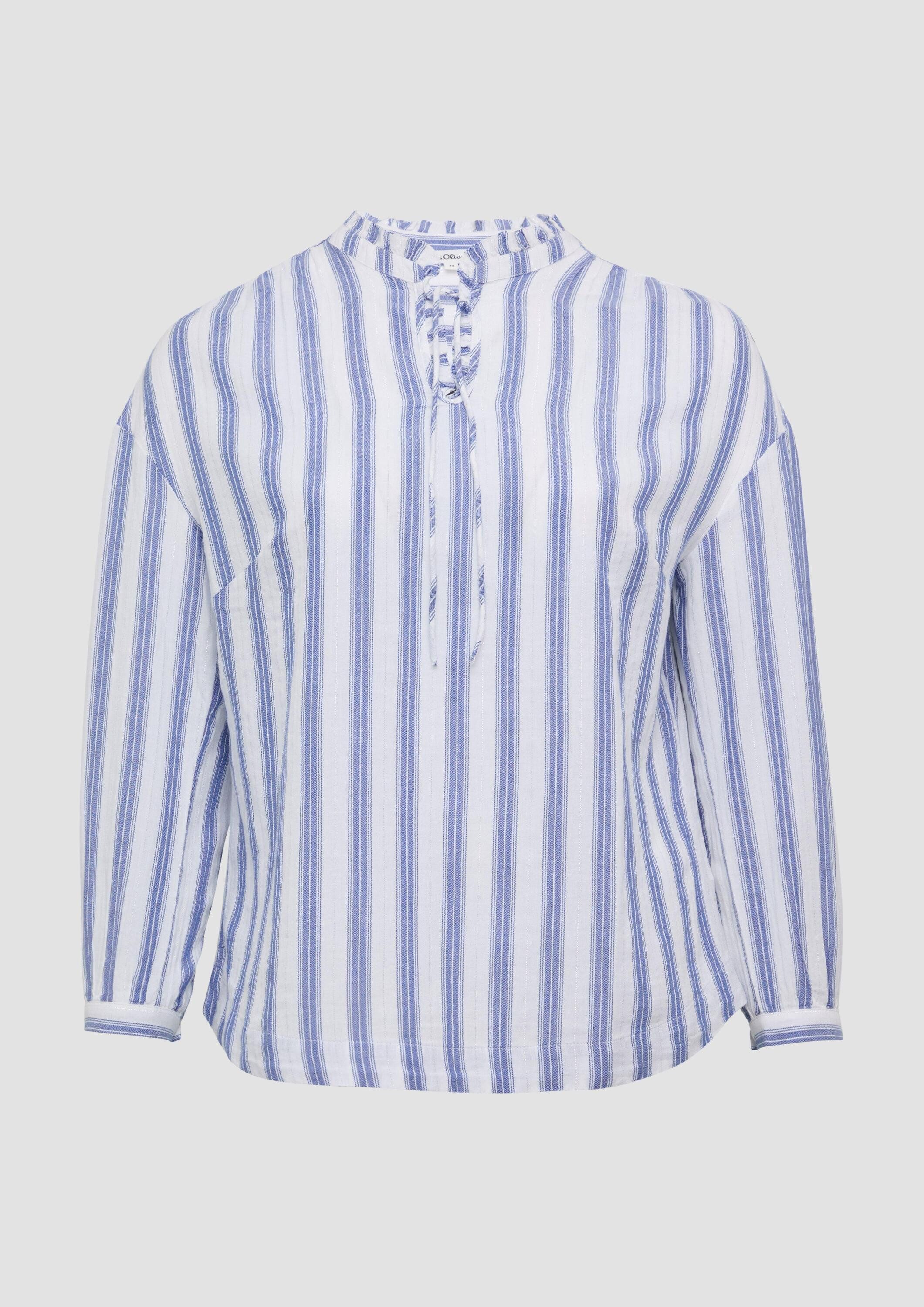 s.Oliver Langarmbluse Bluse Bluse mit Rüschen und Glitzergarn