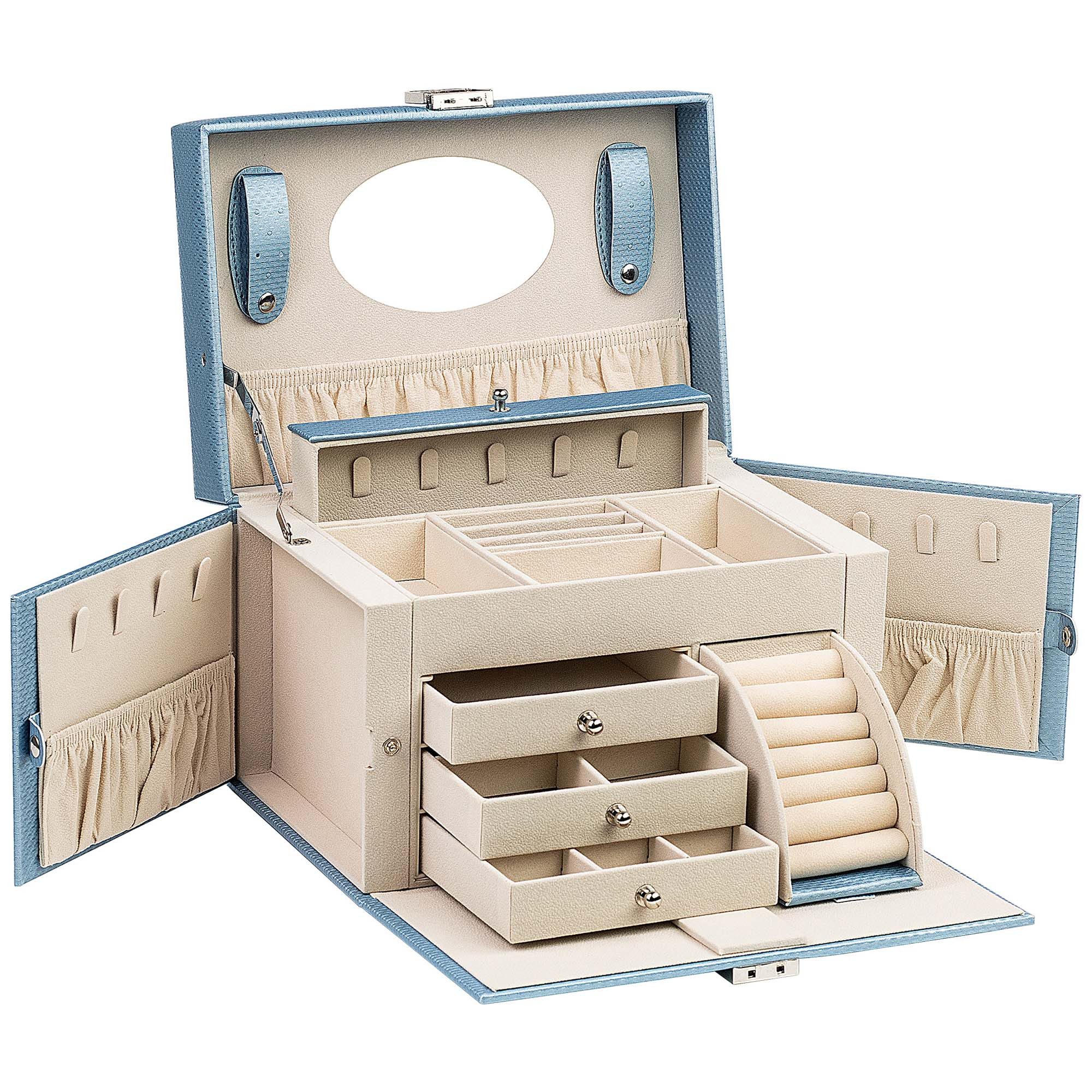 AdelDream Schmuckkasten Schmuckkästchen mit Spiegel Griff abschließbar für günstig online kaufen