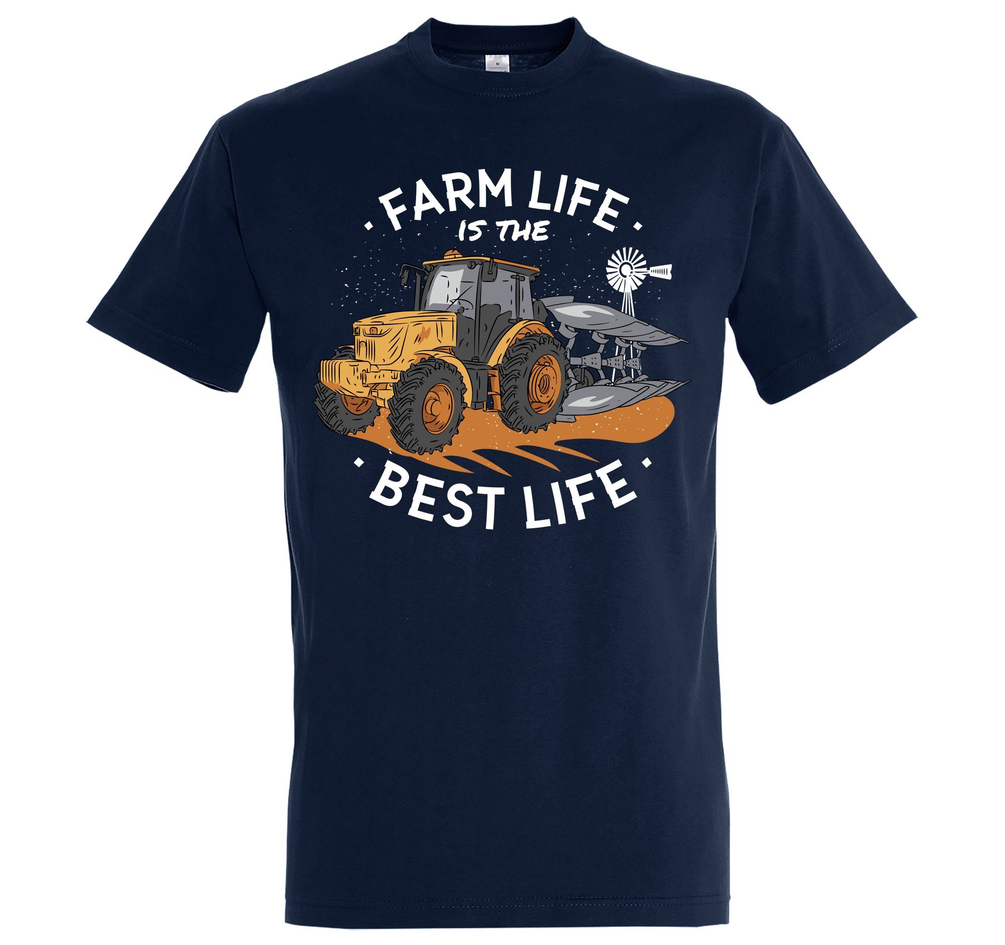Youth Designz T-Shirt Farm Is The Best Life Herren Shirt mit lustigem Frontprint Navyblau
