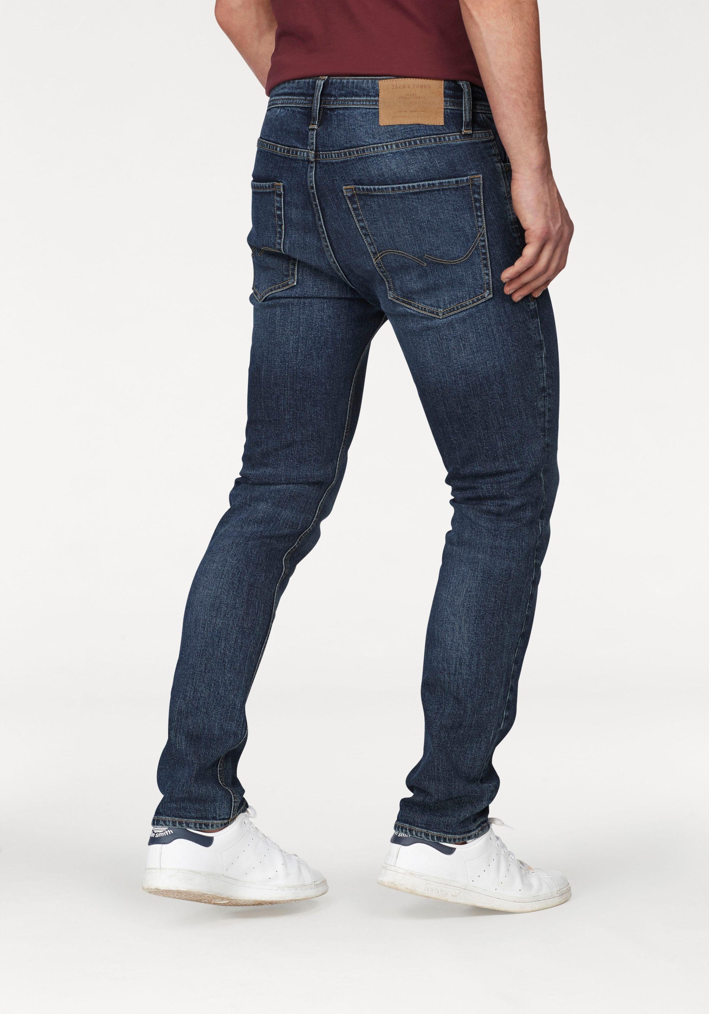 Jack & Jones Slim-fit-Jeans »TIM«, Verwaschene Jeans "Tim" mit  Knopfverschluss online kaufen | OTTO