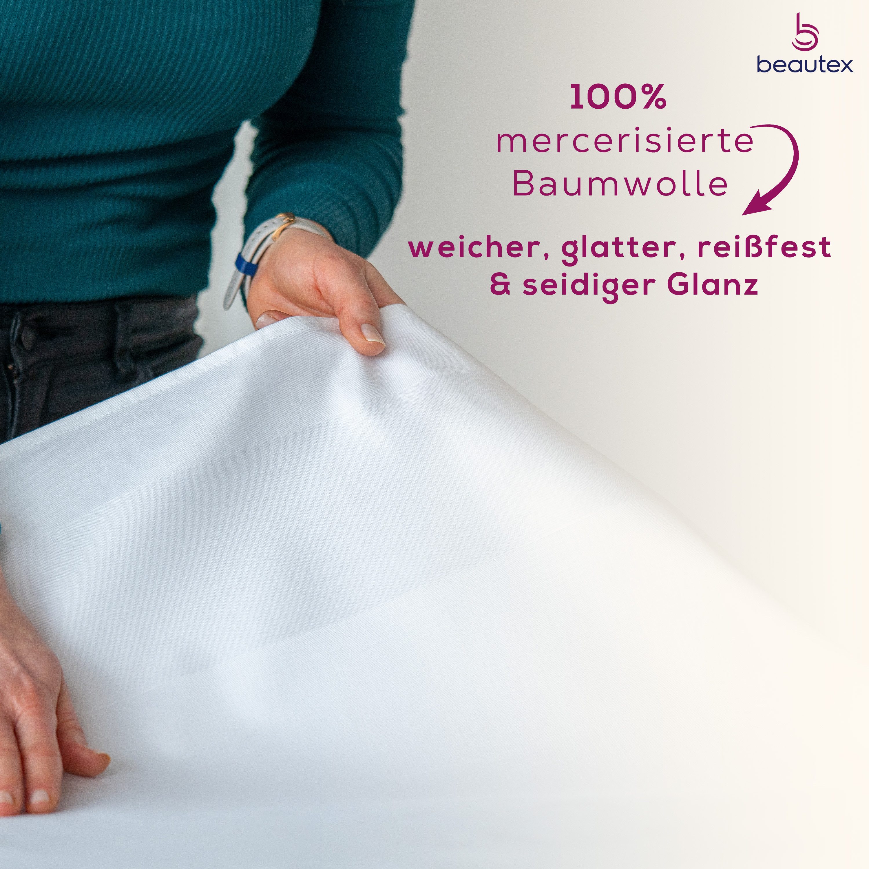 Beautex Tischdecke Damast Tischdecke, 100% mercerisierte Vollzwirn Baumwoll günstig online kaufen
