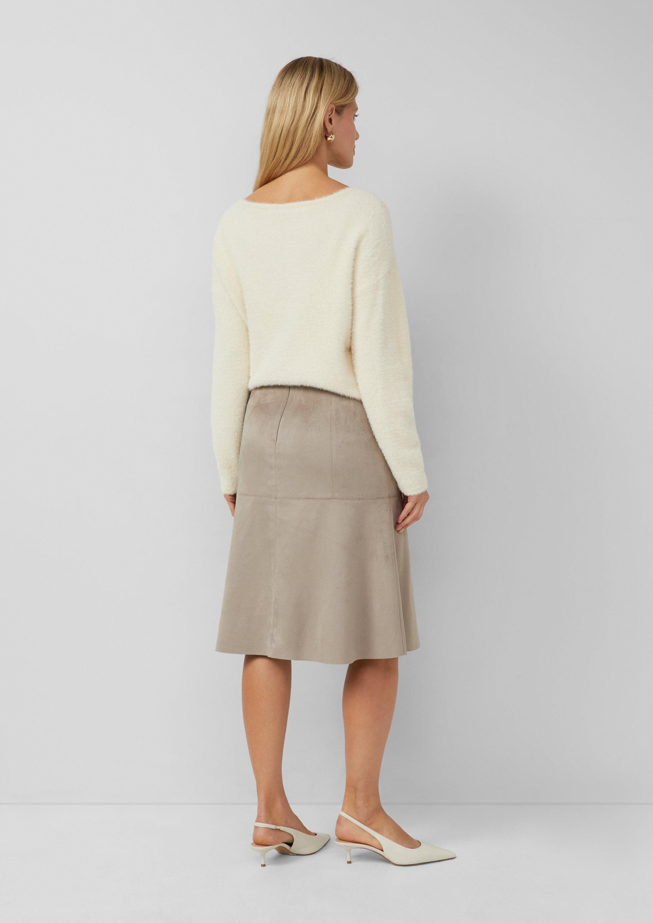 s.Oliver Longpullover Strickpullover Flauschiger Pullover mit U-Boot-Ausschnitt