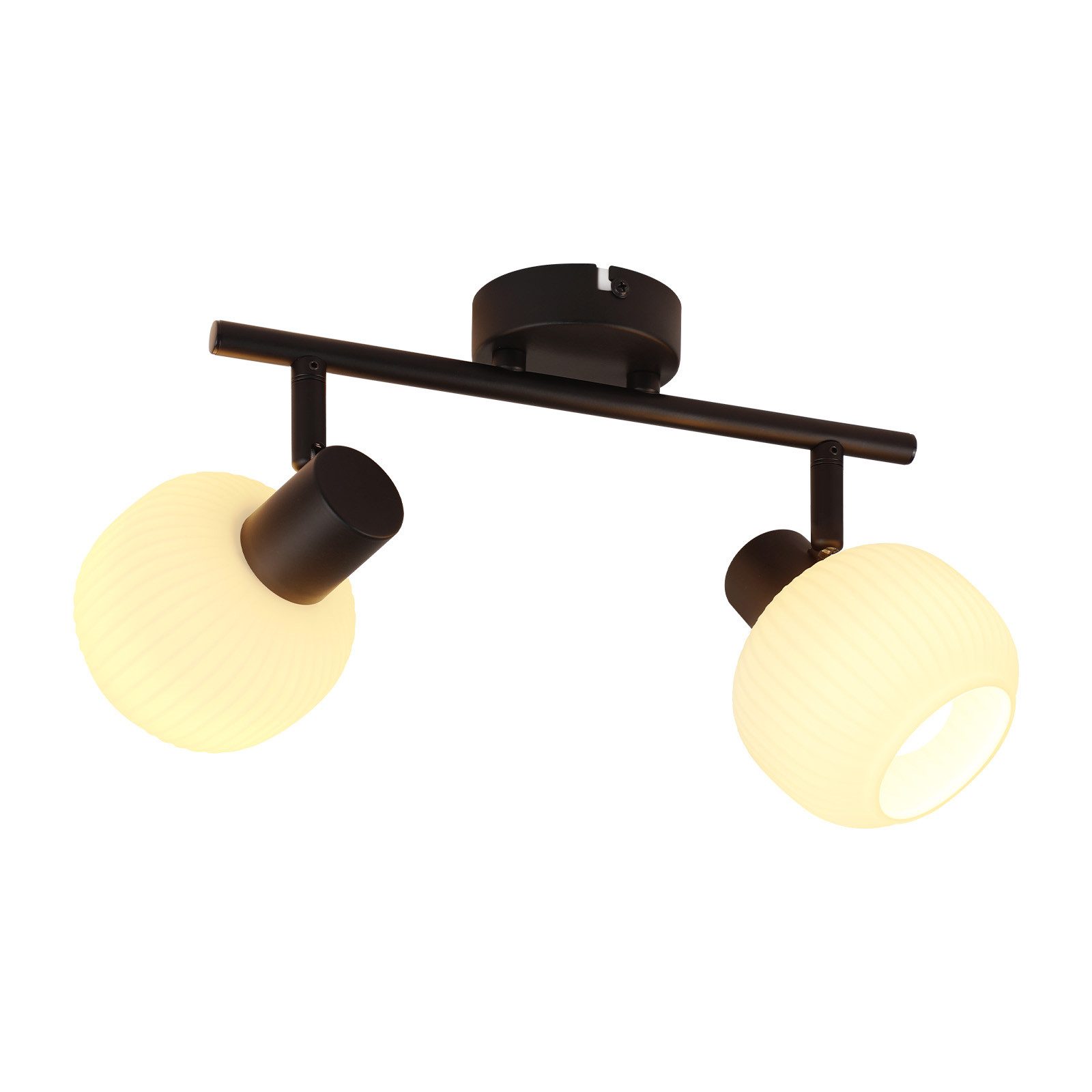 ZMH Deckenstrahler 2/3/4 Flammig E14 Glas Lampenschirm Deckenleuchte Vintage Wohnzimmer, ohne Leuchtmittel, Schwenkbar 350° Morden Spots für Hotellobby Schlafzimmer Flur Küche