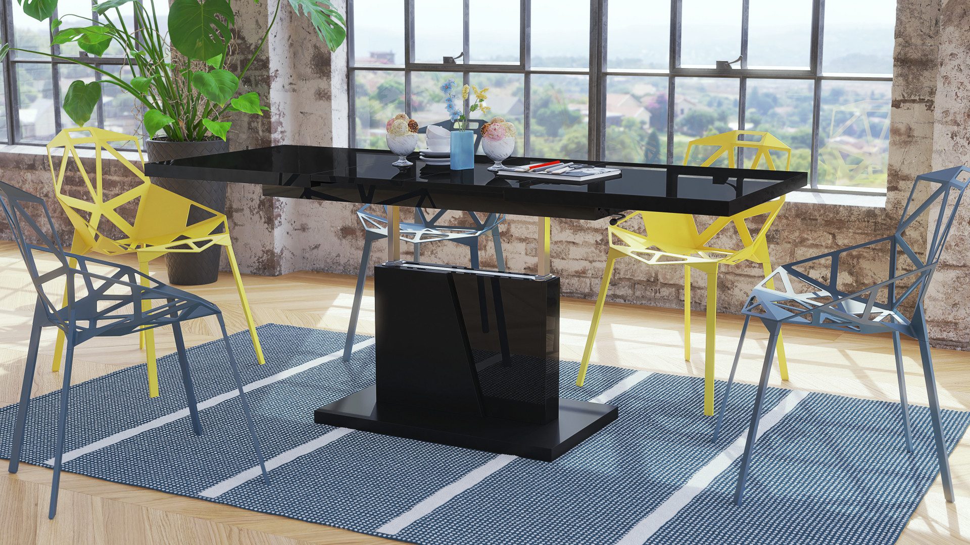 Mazzoni Couchtisch Grand Noir Schwarz Hochglanz günstig online kaufen