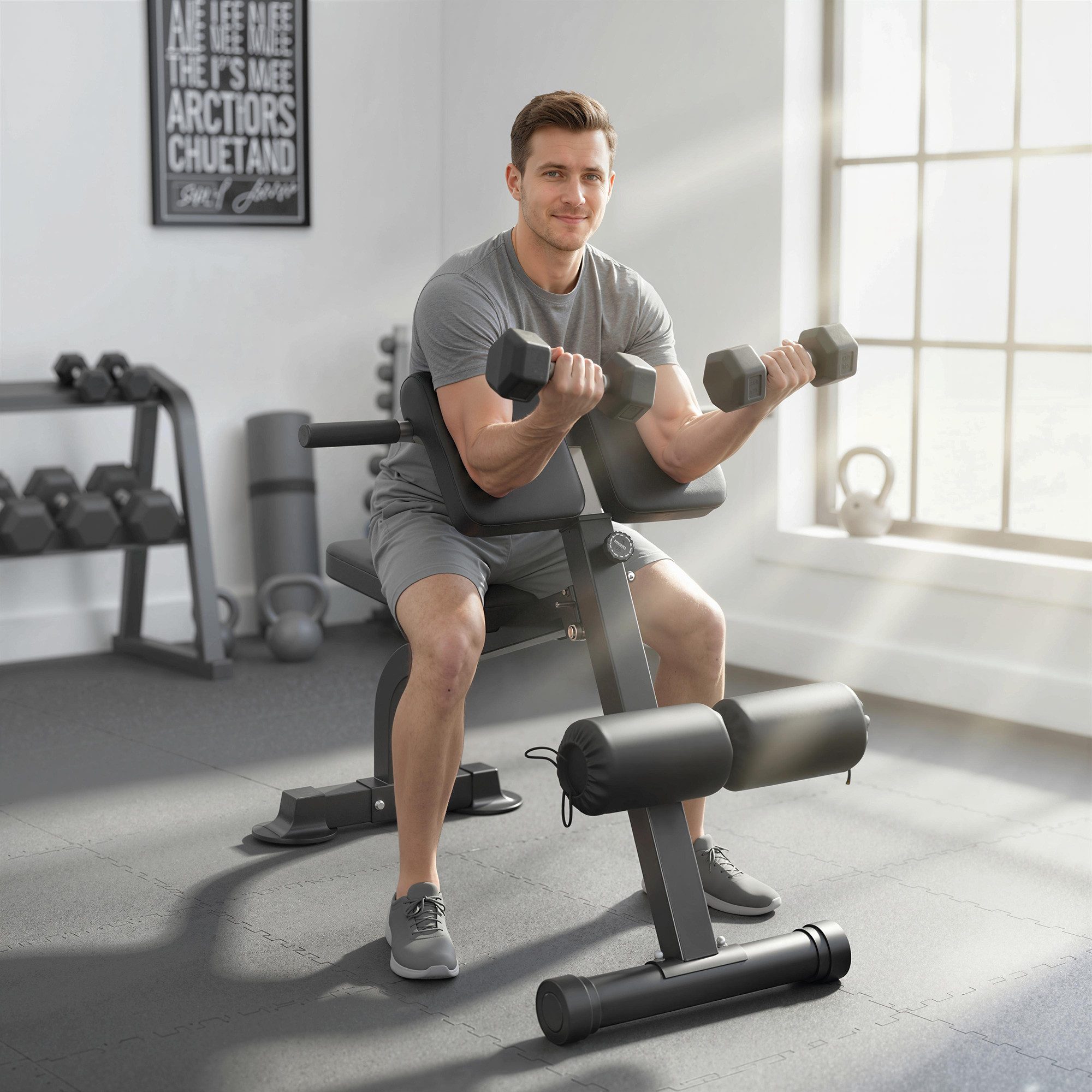 SPORTNOW Hantelbank Trainingsbank 10-fach verstellbar, Bauchtrainer, Fitnessbank, (Klappbar Multifunktionale Trainingsbank, 1-tlg., Schrägbank für Ganzkörpertraining), bis 150 kg belastbar für Zuhause Fitnessstudio