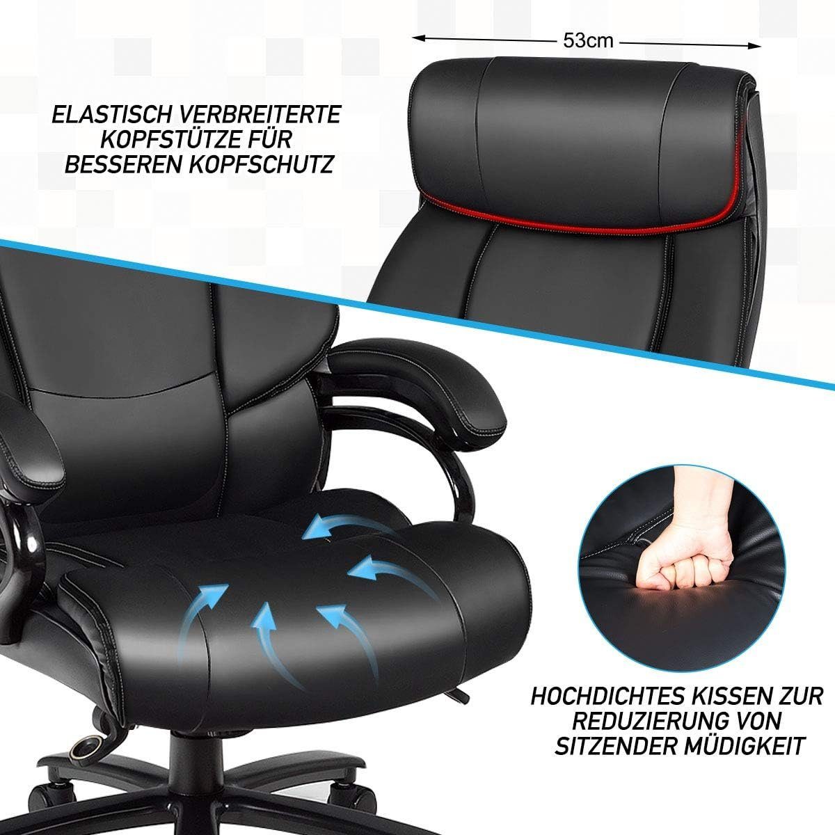 mit Bürostuhl Sitzhöhe KOMFOTTEU & Drehstuhl, Rückenlehne verstellbarer