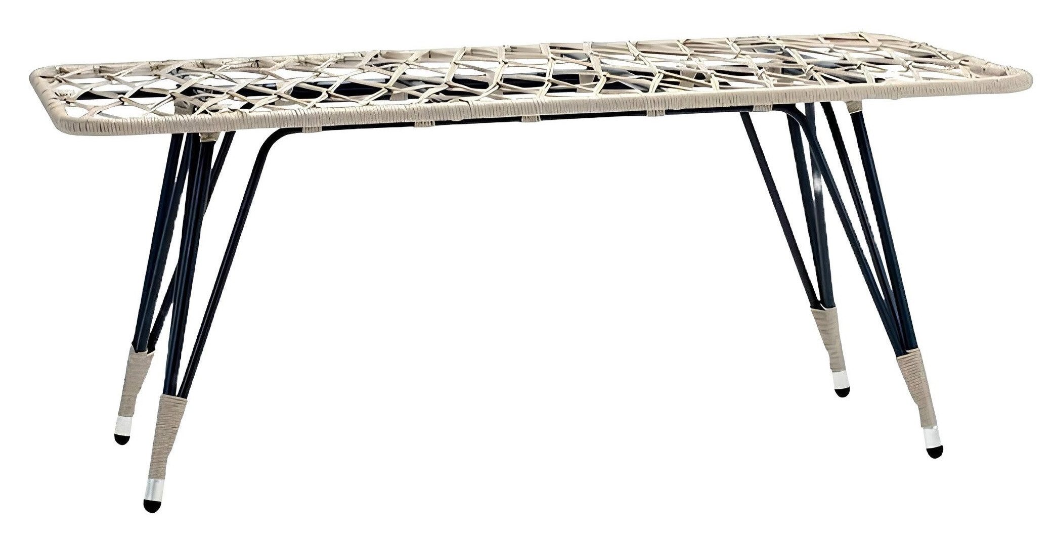 JVmoebel Couchtisch Luxuriöser grauer Rattan Kaffeetisch mit modernem Design (Tisch), Made in Europa