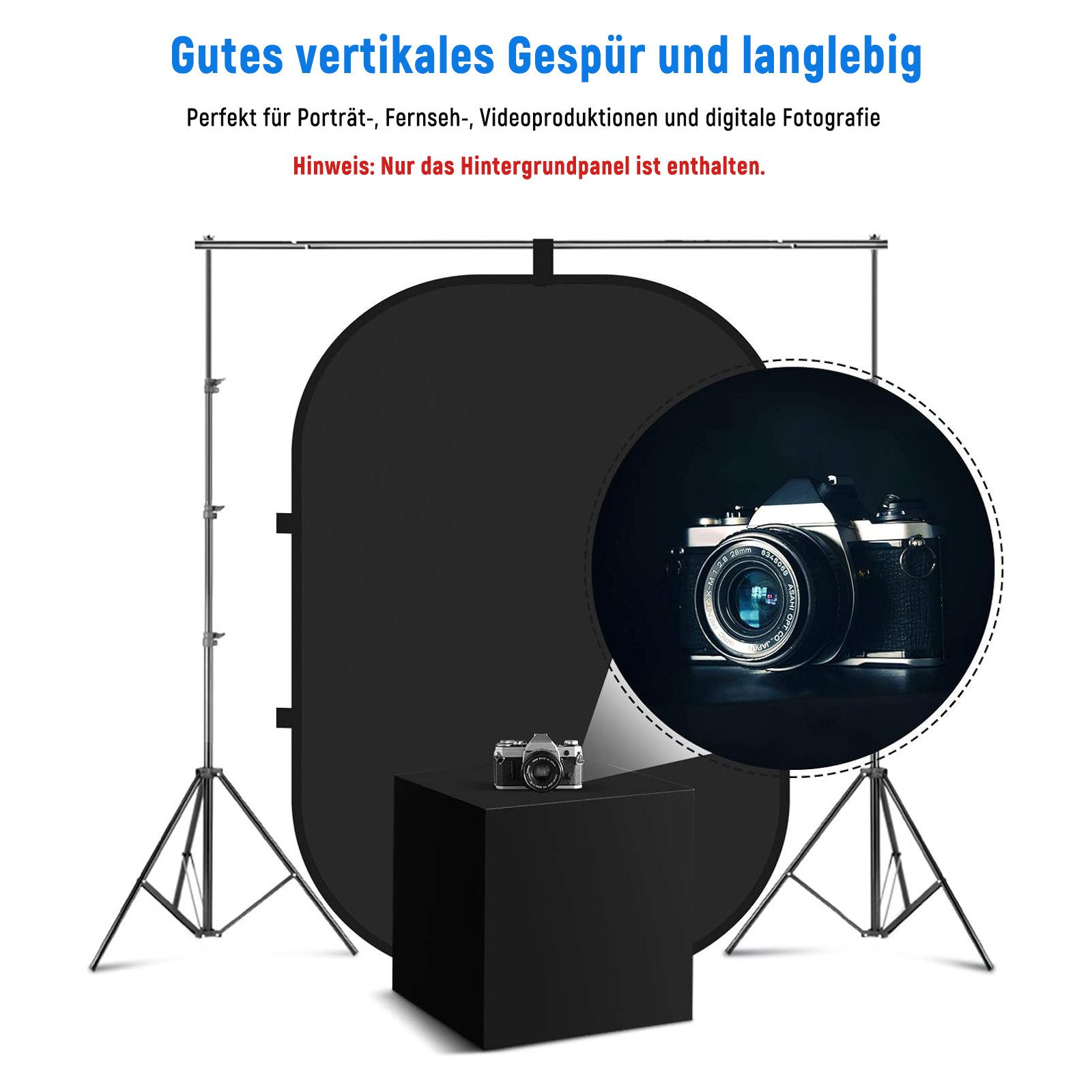 Neewer Hintergrundtuch CBD-0507 1.5x2m Chromakey Hintergrund, doppelseitiger, schwarz und weiß, Faltbarer und umkehrbarer Hintergrund für Fotografie – Bild 5 von 5