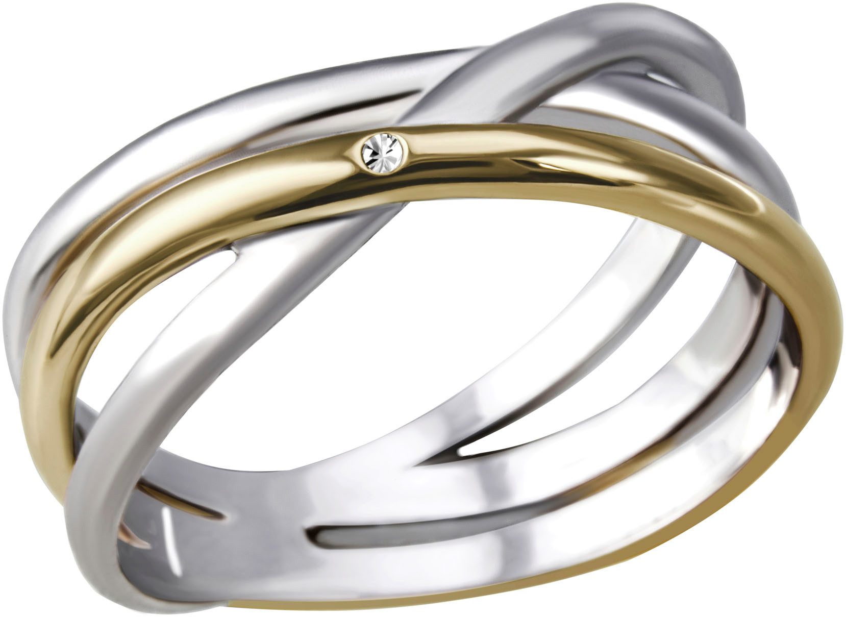Firetti Fingerring Schmuck Geschenk Silber 925 Silberring Ring Bicolor, mit Zirkonia (synth)