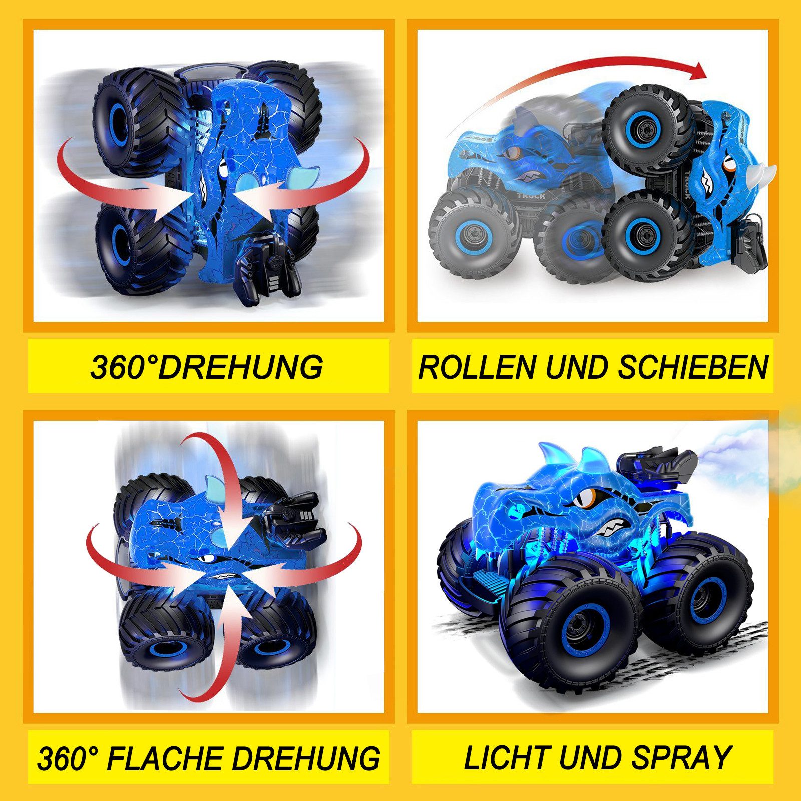 Esun RC-Auto Ferngesteuerter Monstertruck Ferngesteuert mitSpray (mit Licht günstig online kaufen