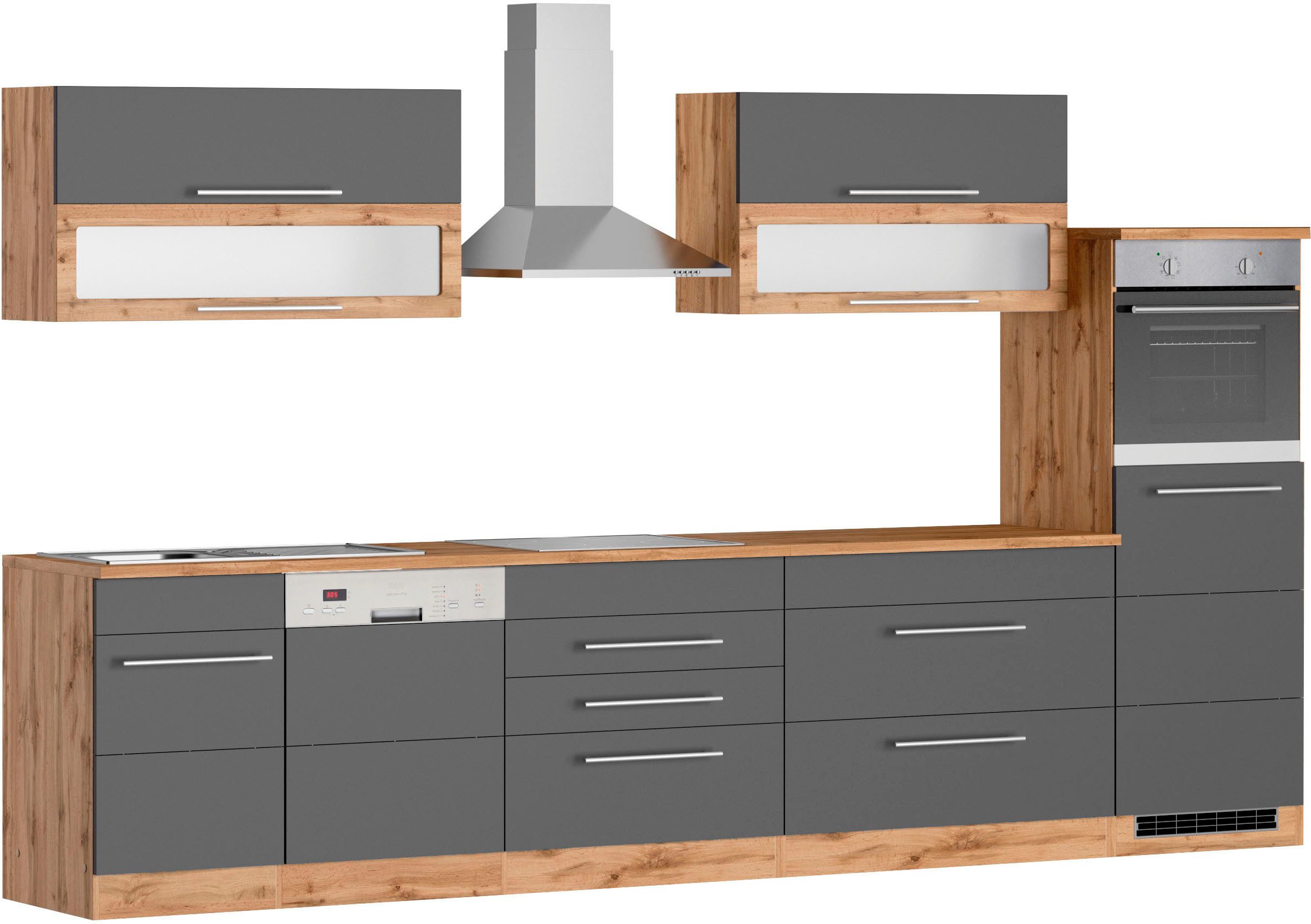KOCHSTATION Küchenzeile KS-Wien, Breite 350 cm, wahlweise mit E-Geräten günstig online kaufen