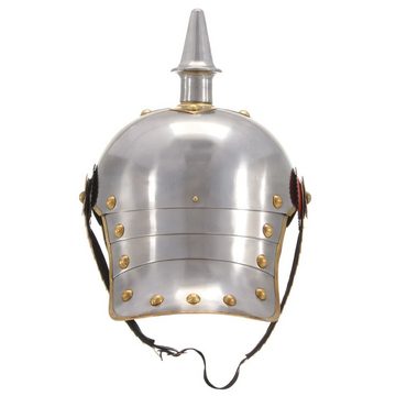 vidaXL Ritter-Kostüm Deutscher Preußischer Helm Antik Replik LARP Silbern Stahl