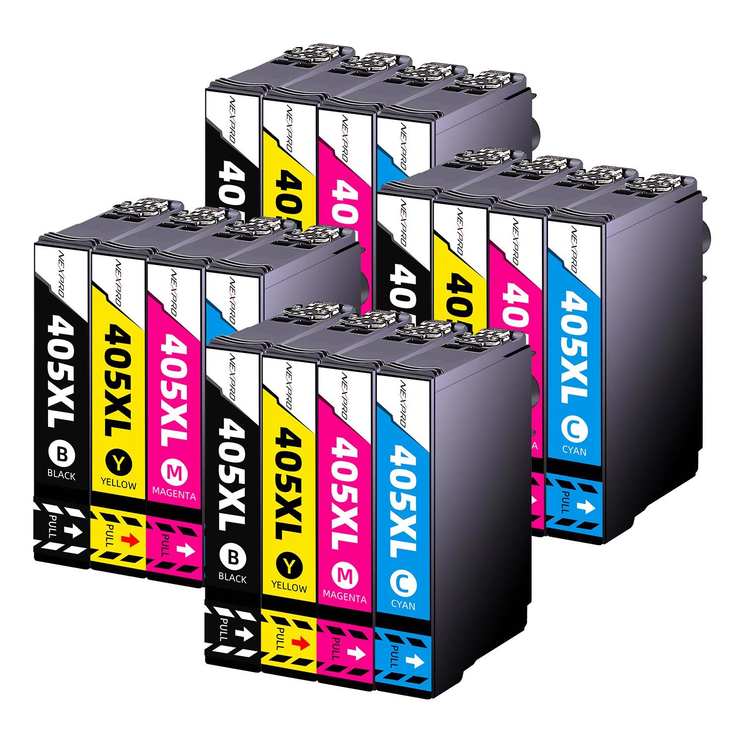 NEXPRO Epson 405XL Druckerpatronen für Pro WF 3820 3825 4830 DWF, 16er Tintenpatrone (Packung, Epson 405 XL C13T05G64010 WorkForce Pro WF 4820 3830 4825 7830)